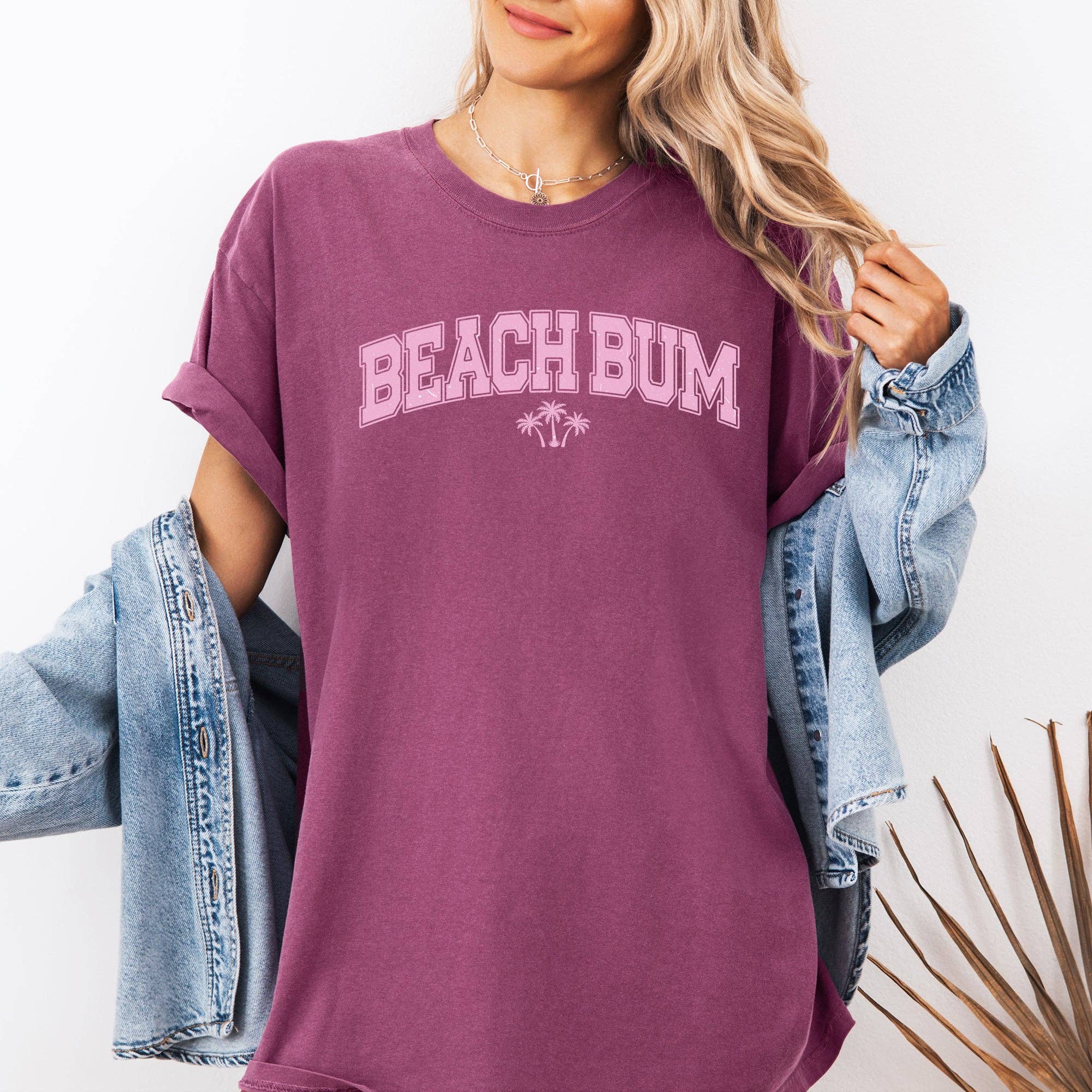 Beach Bum, Retro, Palm Trees, Varsity, Retro, Summer T-Shirt Hoodie, Sweatshirt | PodTeesHub.com