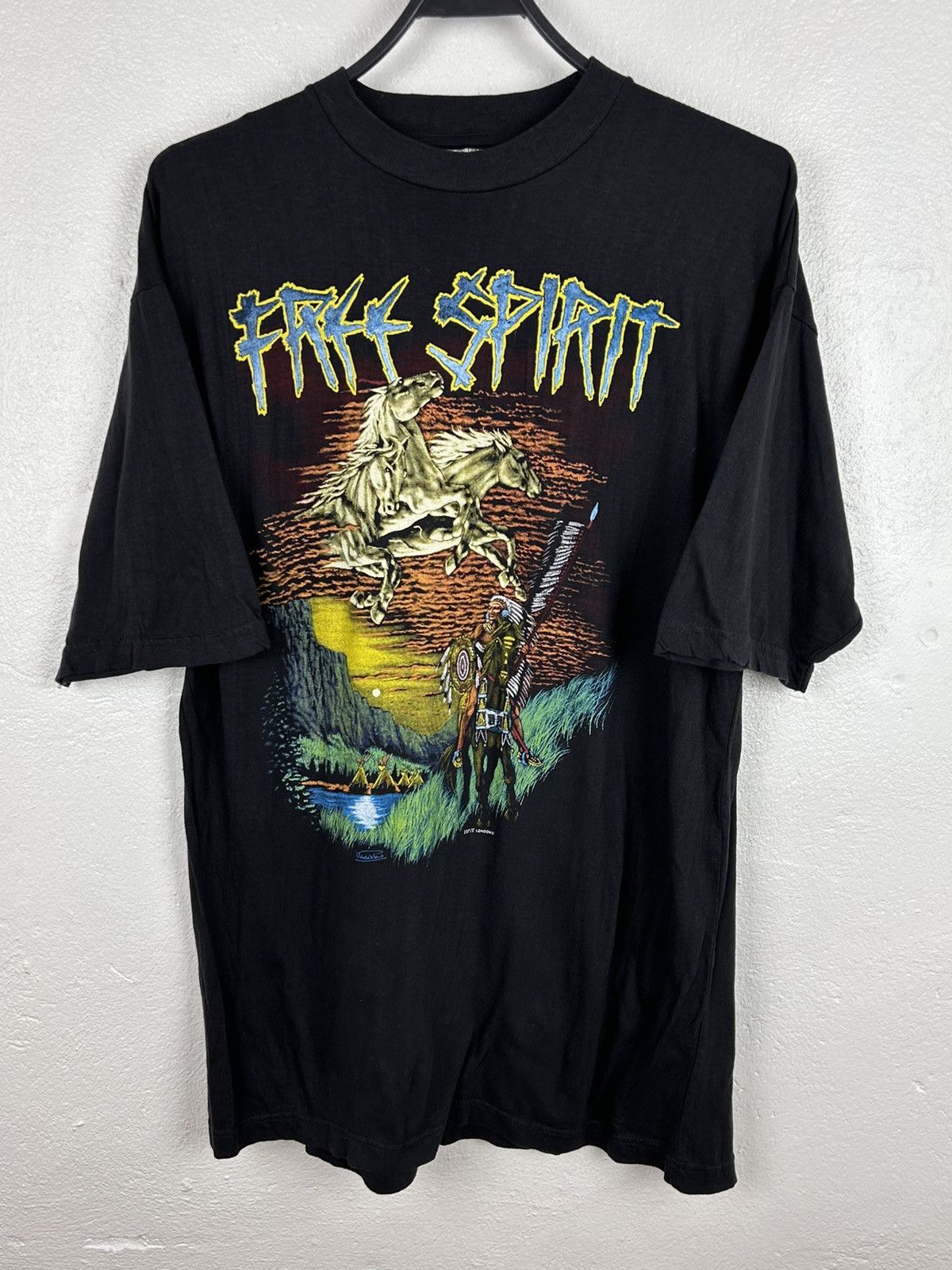 90s Vintage Free Spirit Graphic Navajo Horse Retro T Shirt Hoodie, Sweatshirt | PodTeesHub.com