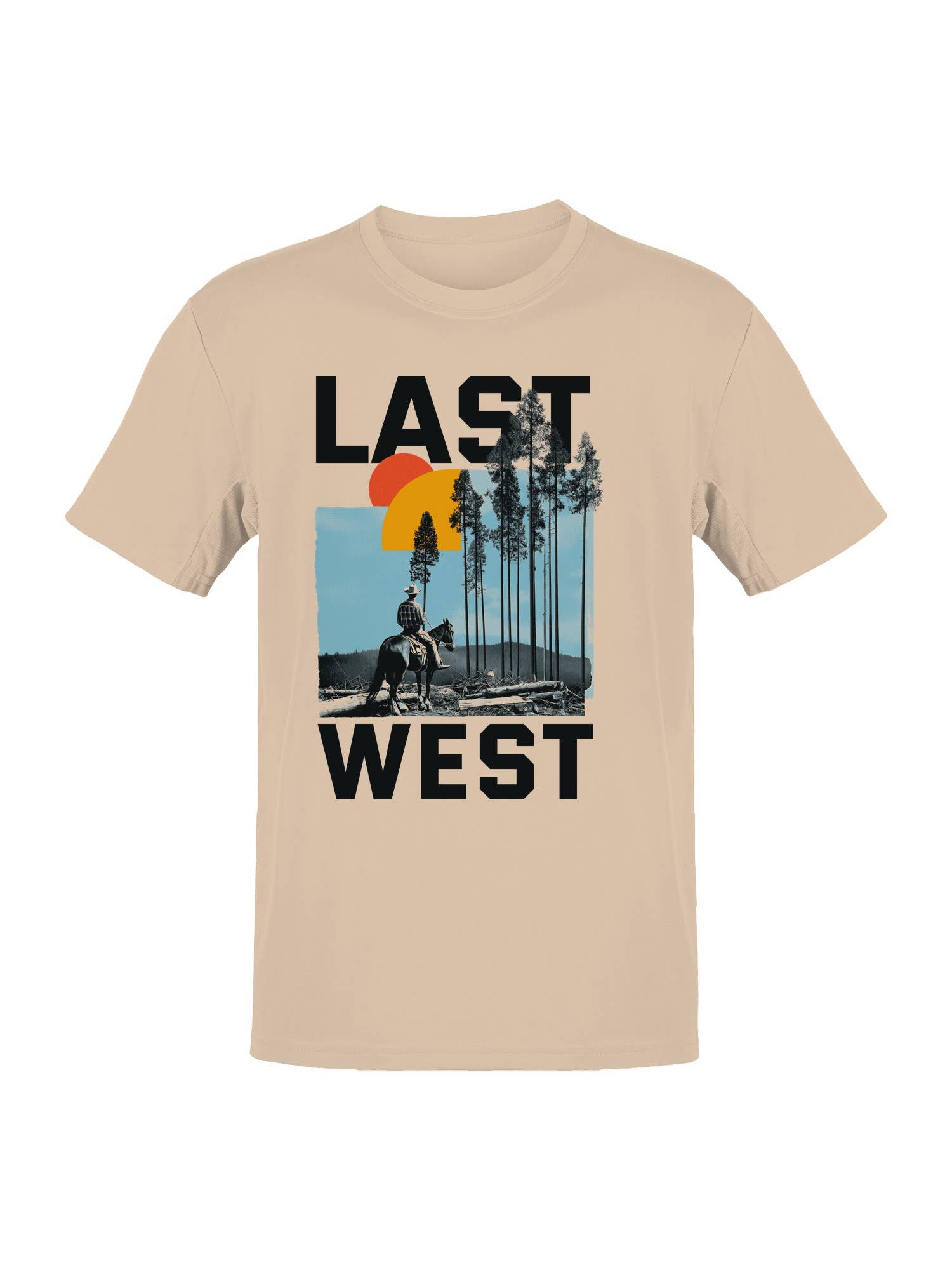 Last West Cowboy At Sunset Men's T-Shirt Hoodie, Sweatshirt | PodTeesHub.com