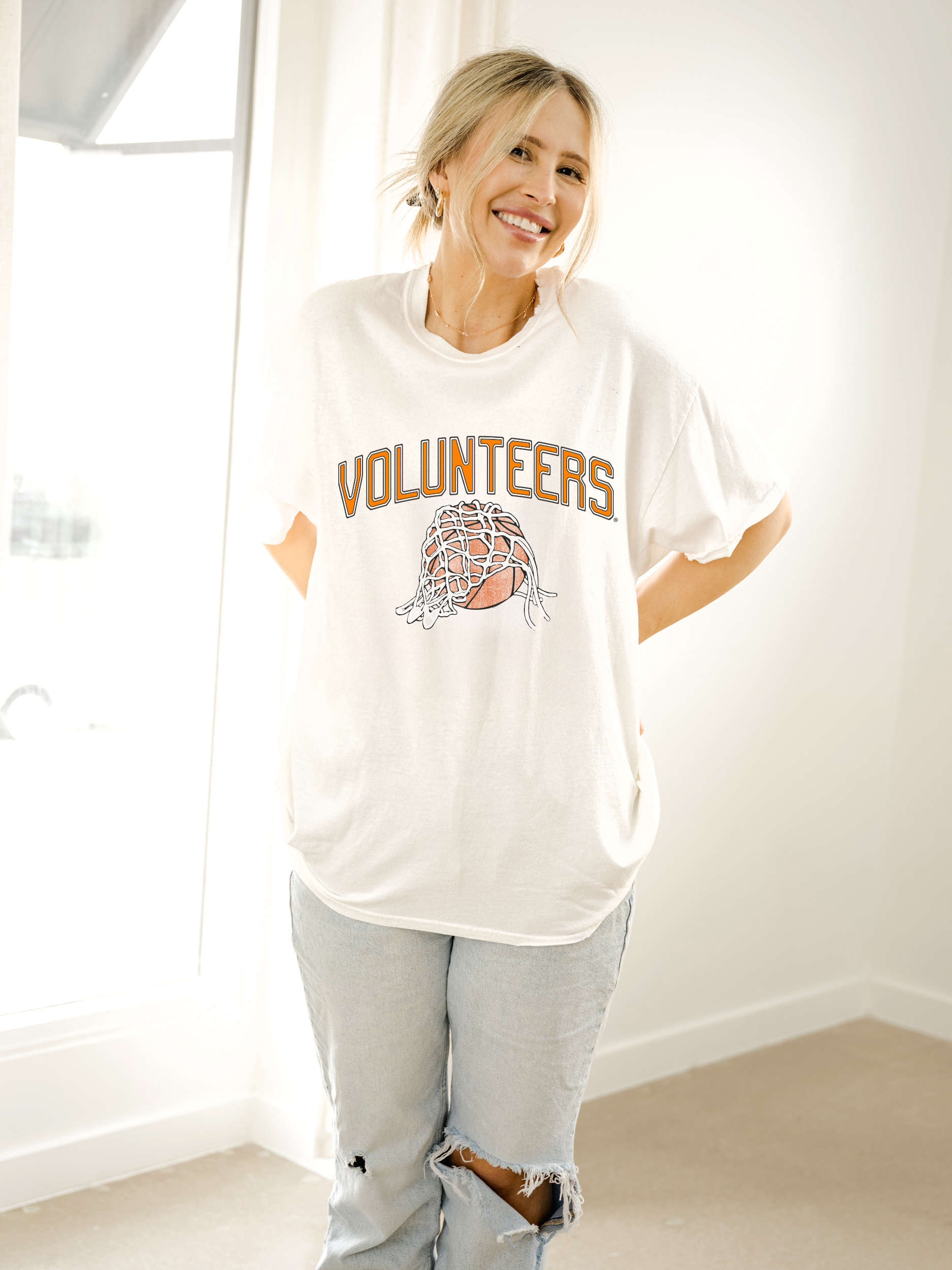 Tennessee Vols Basketball Fling Puff Off White Thrifted Tee Hoodie, Sweatshirt | PodTeesHub.com