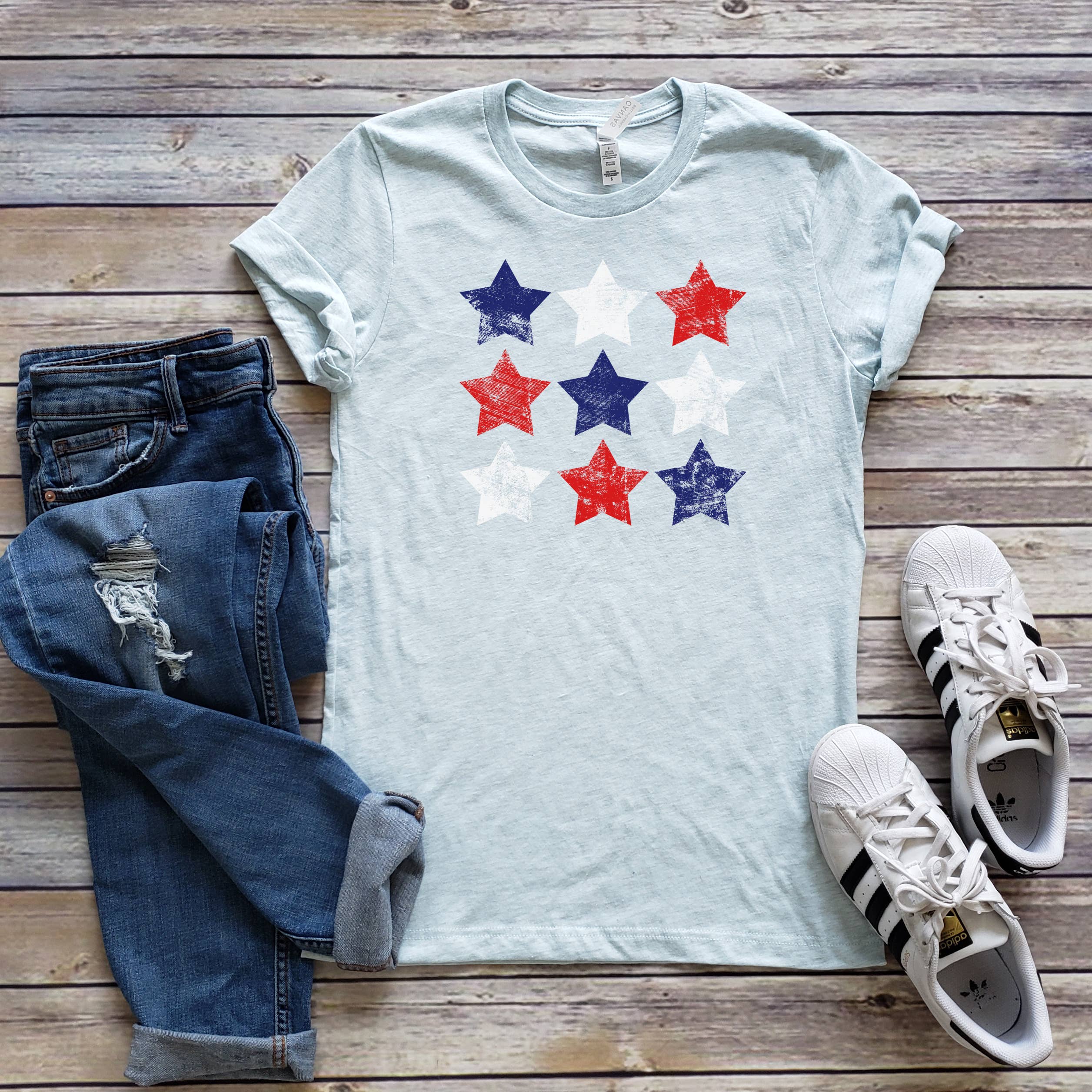 9 Stars Tee | America | Sizes XS-2XL Hoodie, Sweatshirt | PodTeesHub.com