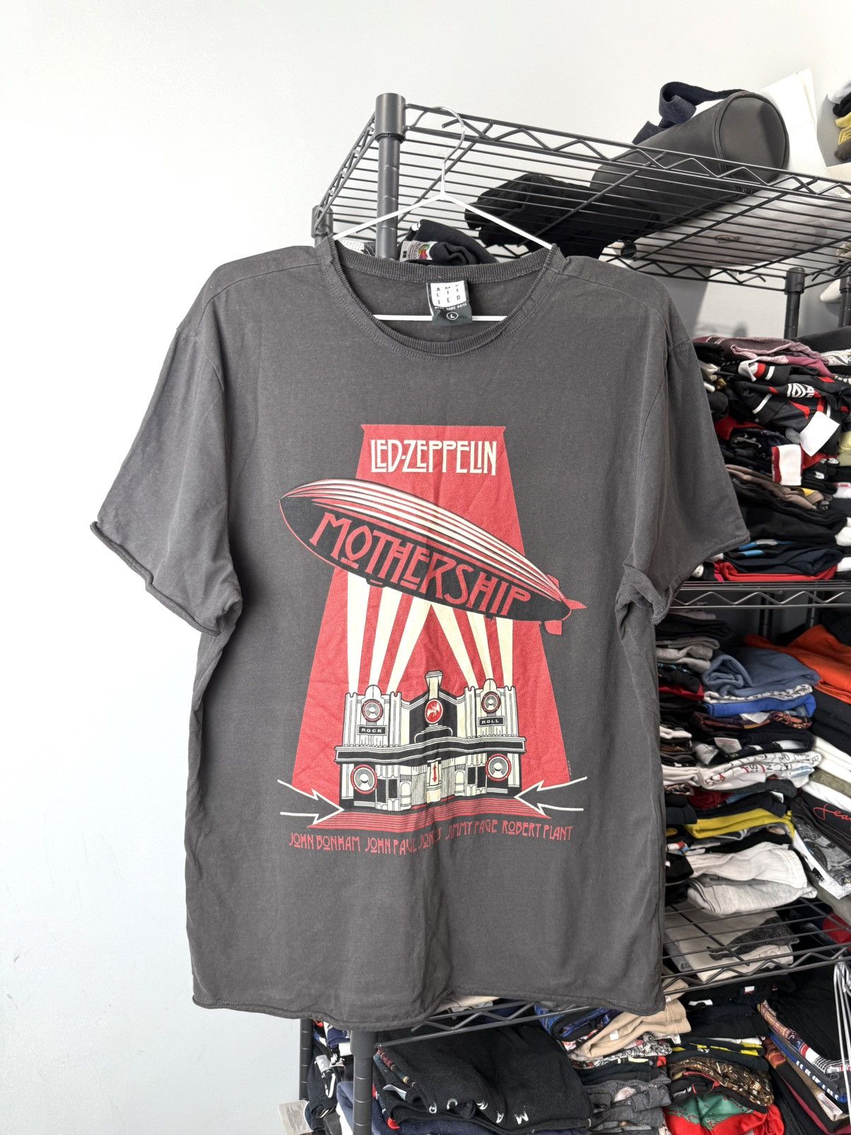 Band Tees Vintage Style Led Zeppelin Mother Ship Band T Shirt Y2k Hoodie, Sweatshirt | PodTeesHub.com