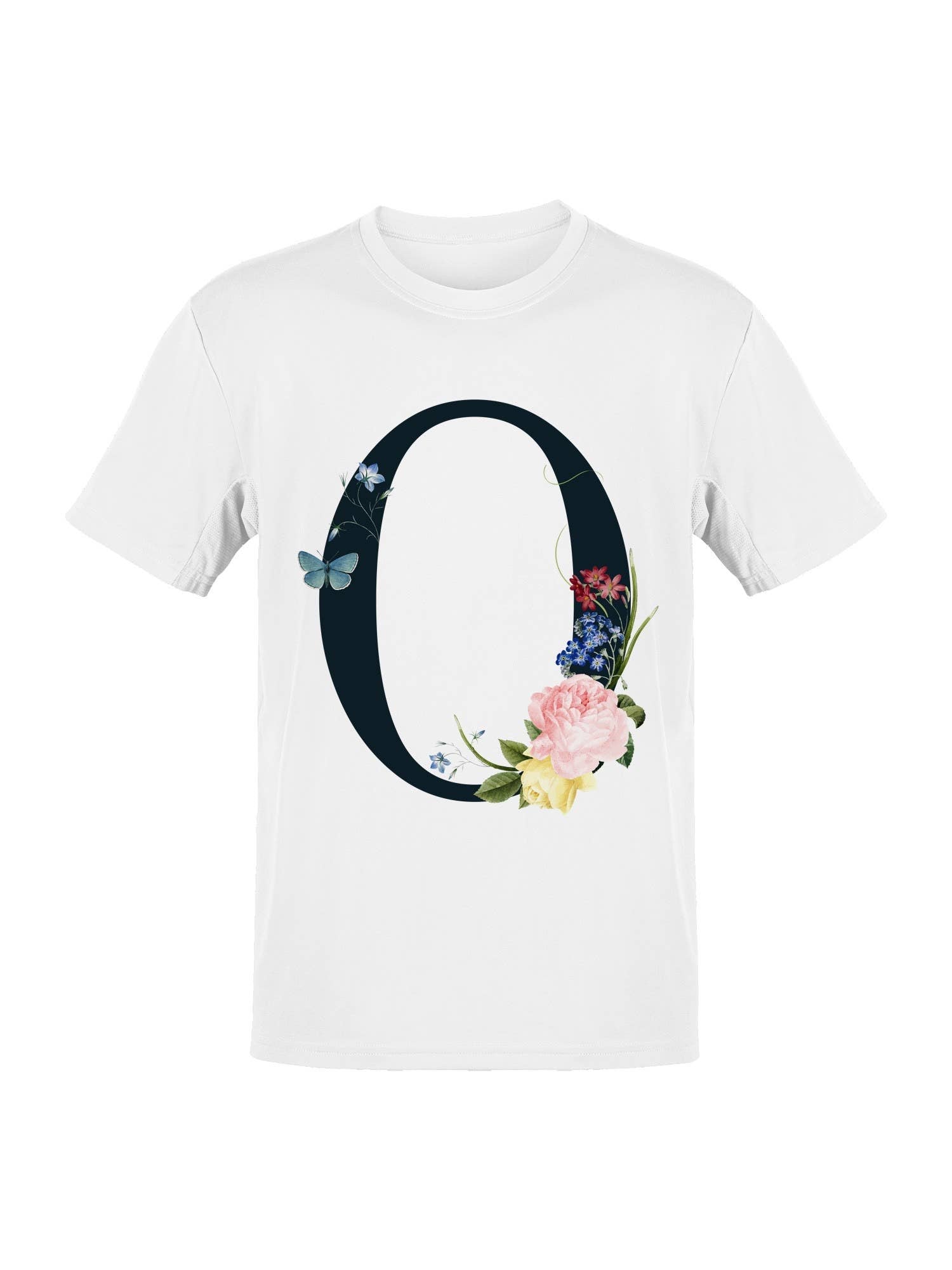 Floral Letter Q with Butterflies Women's T-Shirt Hoodie, Sweatshirt | PodTeesHub.com