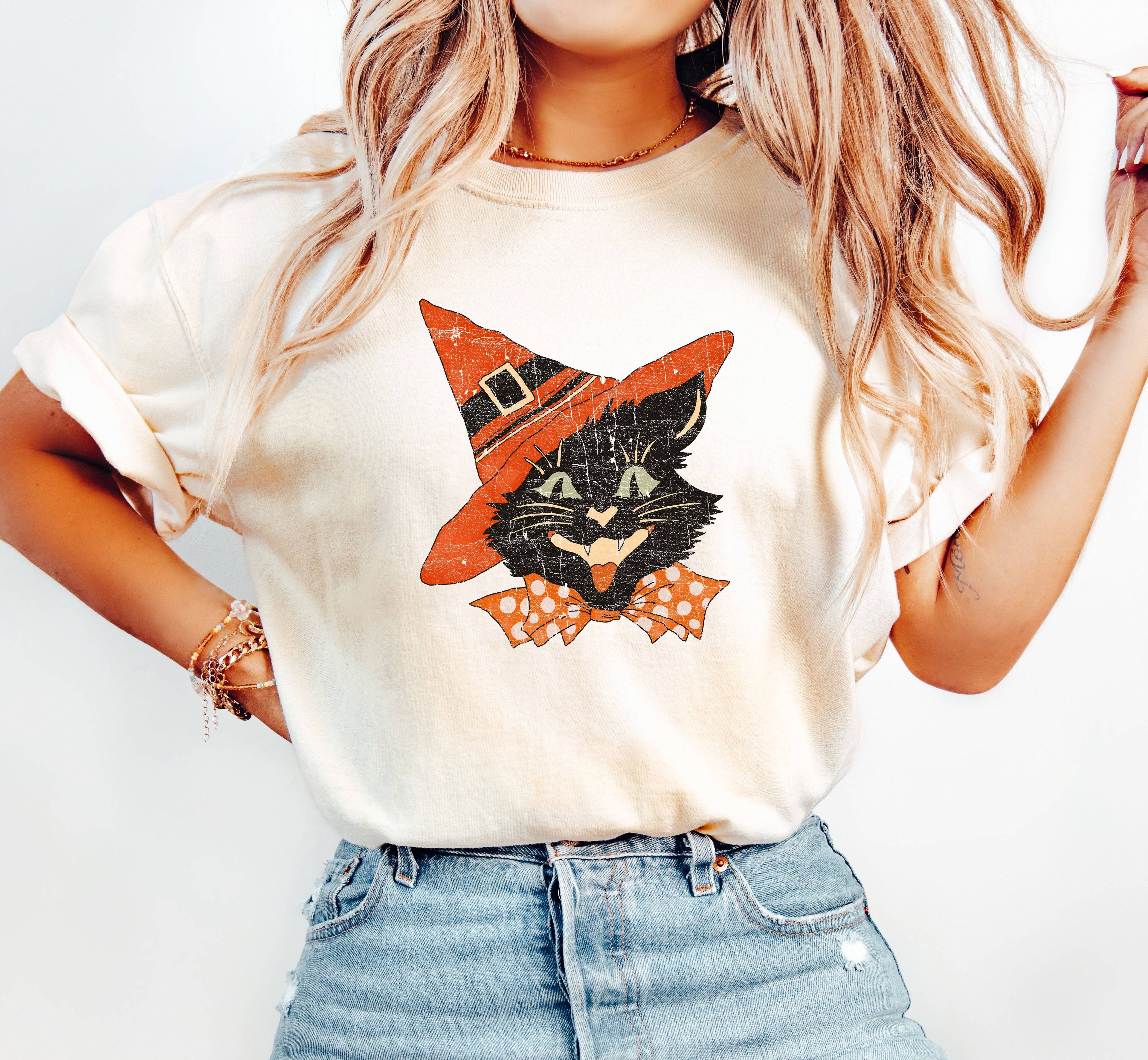 Vintage Cat, Retro, Aesthetic, Vintage, Comfort Colors Tshirt Hoodie, Sweatshirt | PodTeesHub.com