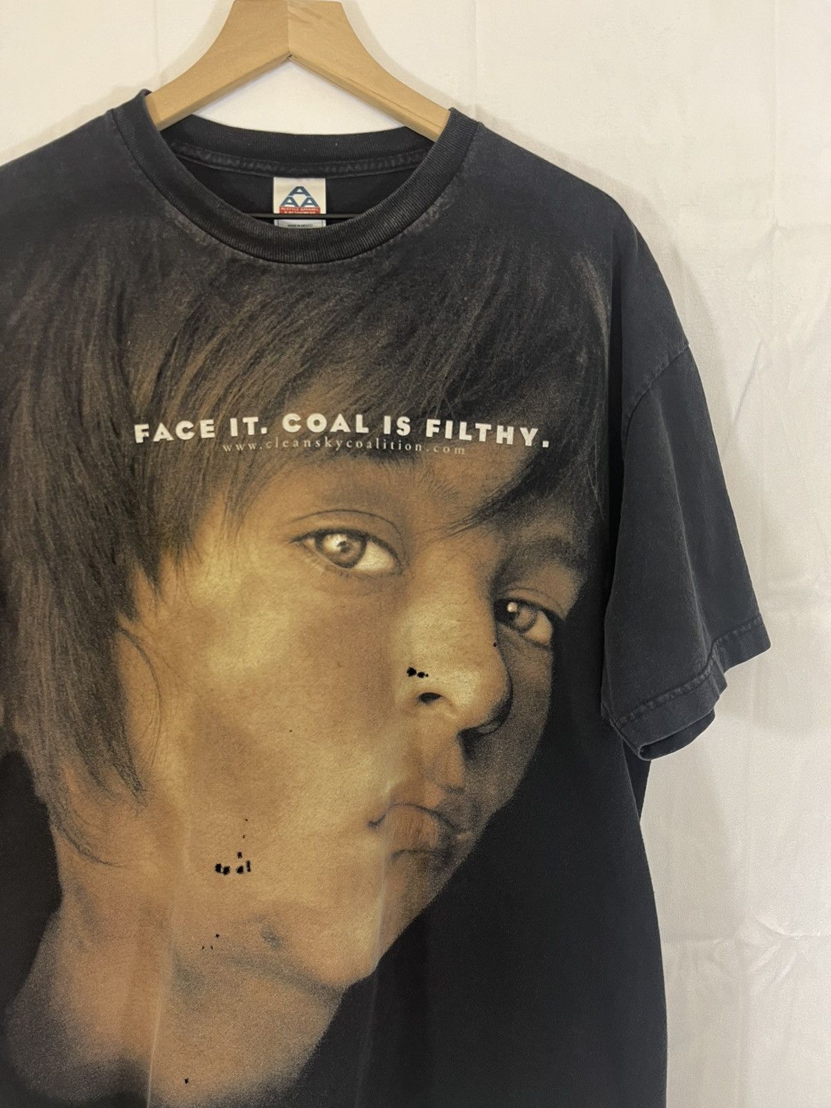 Vintage Faded Black No New Coal Plants Distressed Tee Hoodie, Sweatshirt | PodTeesHub.com