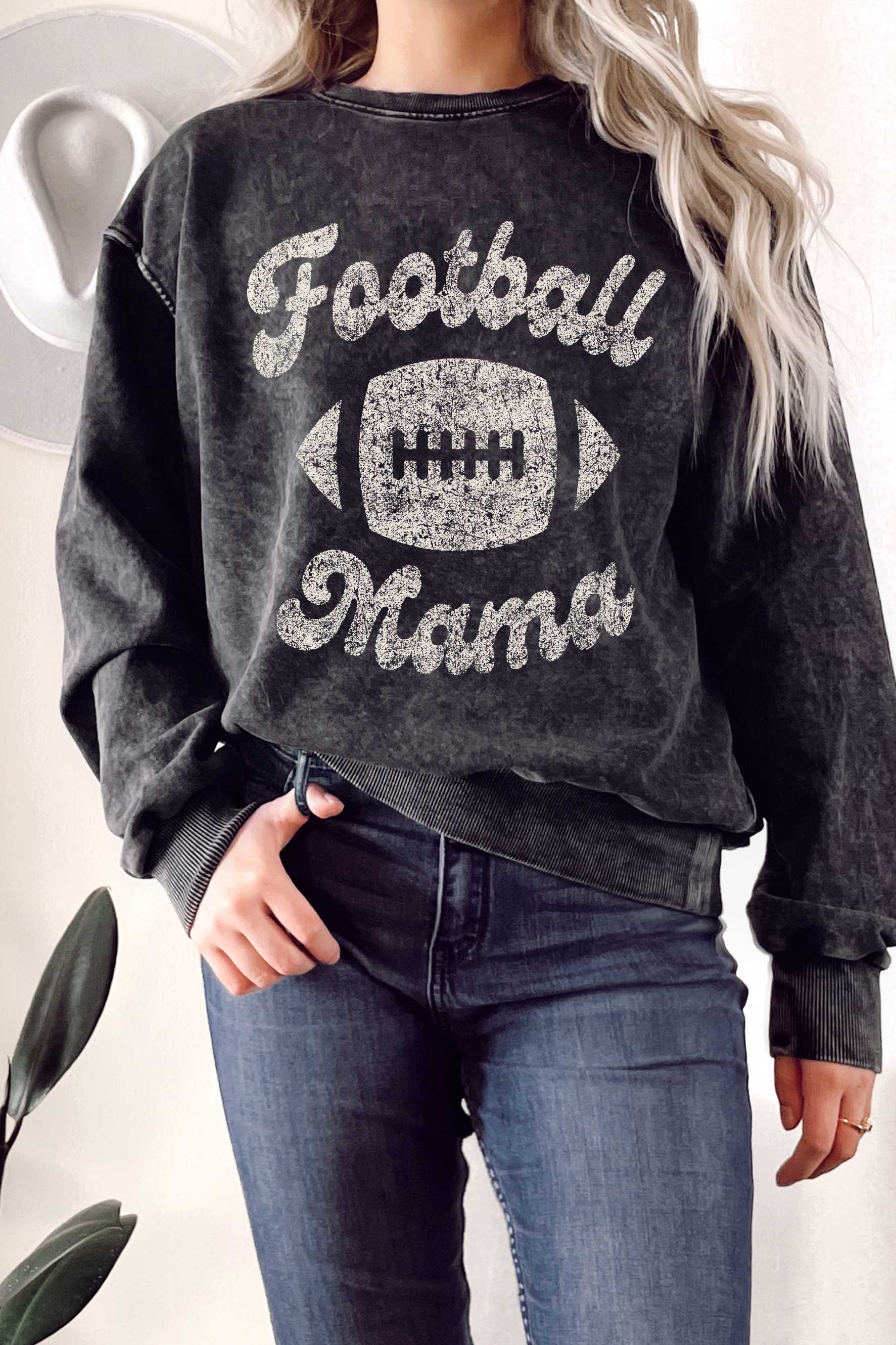 Football Mama Mineral Graphic Terry Sweatshirt T-Shirts, Hoodie | PodTeesHub.com
