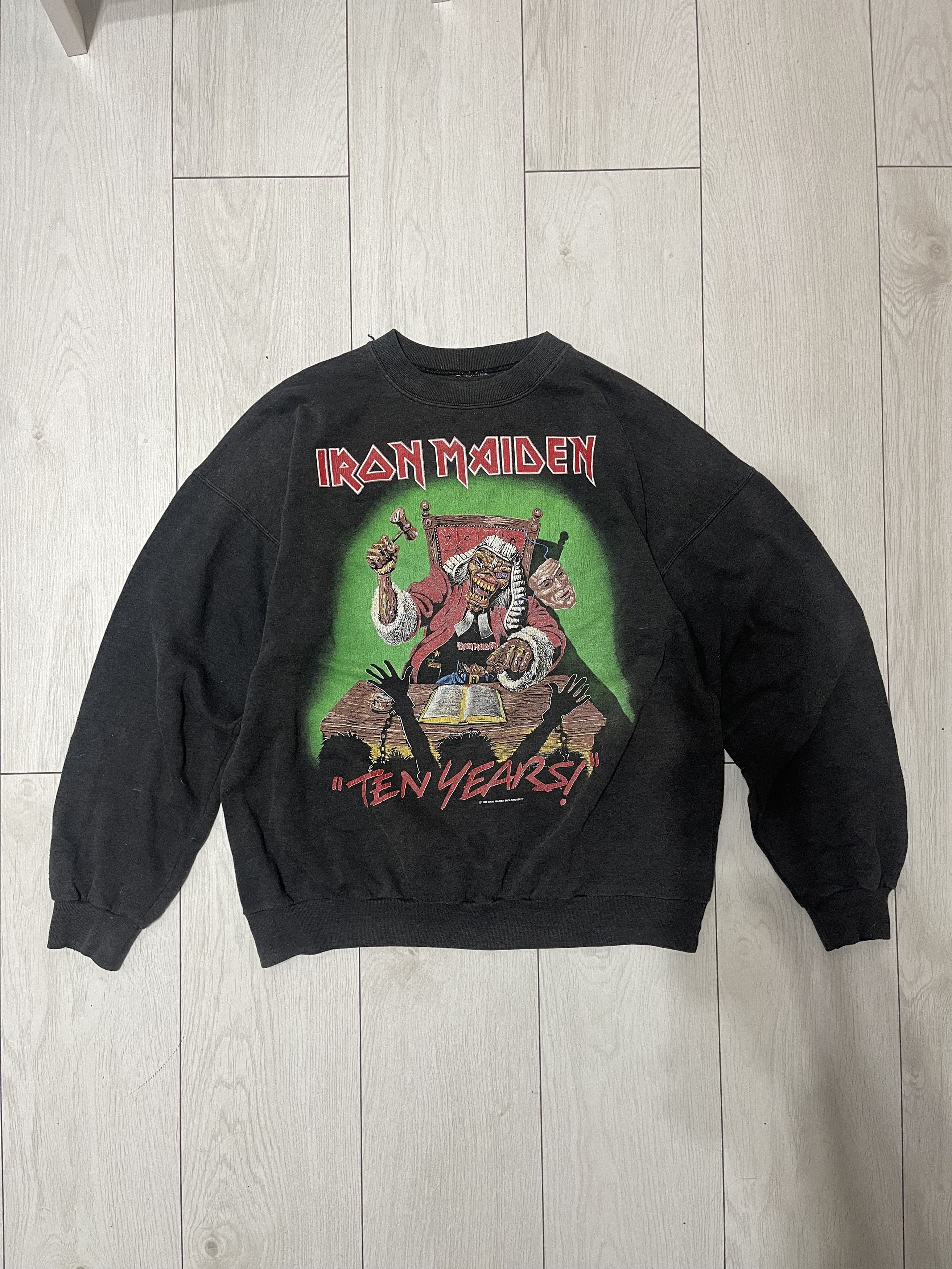 Iron Maiden X Vintage Very Rare Iron Maiden 1990 Ten Years Sweatshirt T-Shirts, Hoodie | PodTeesHub.com