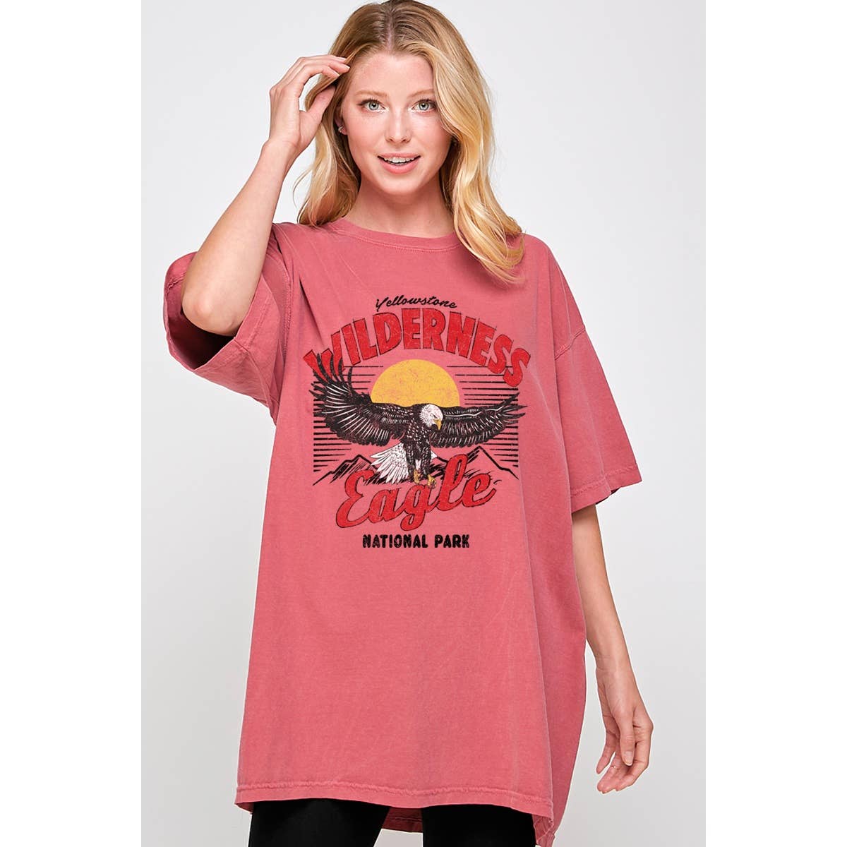 Wilderness Eagle  Graphic Oversized Tee Hoodie, Sweatshirt | PodTeesHub.com
