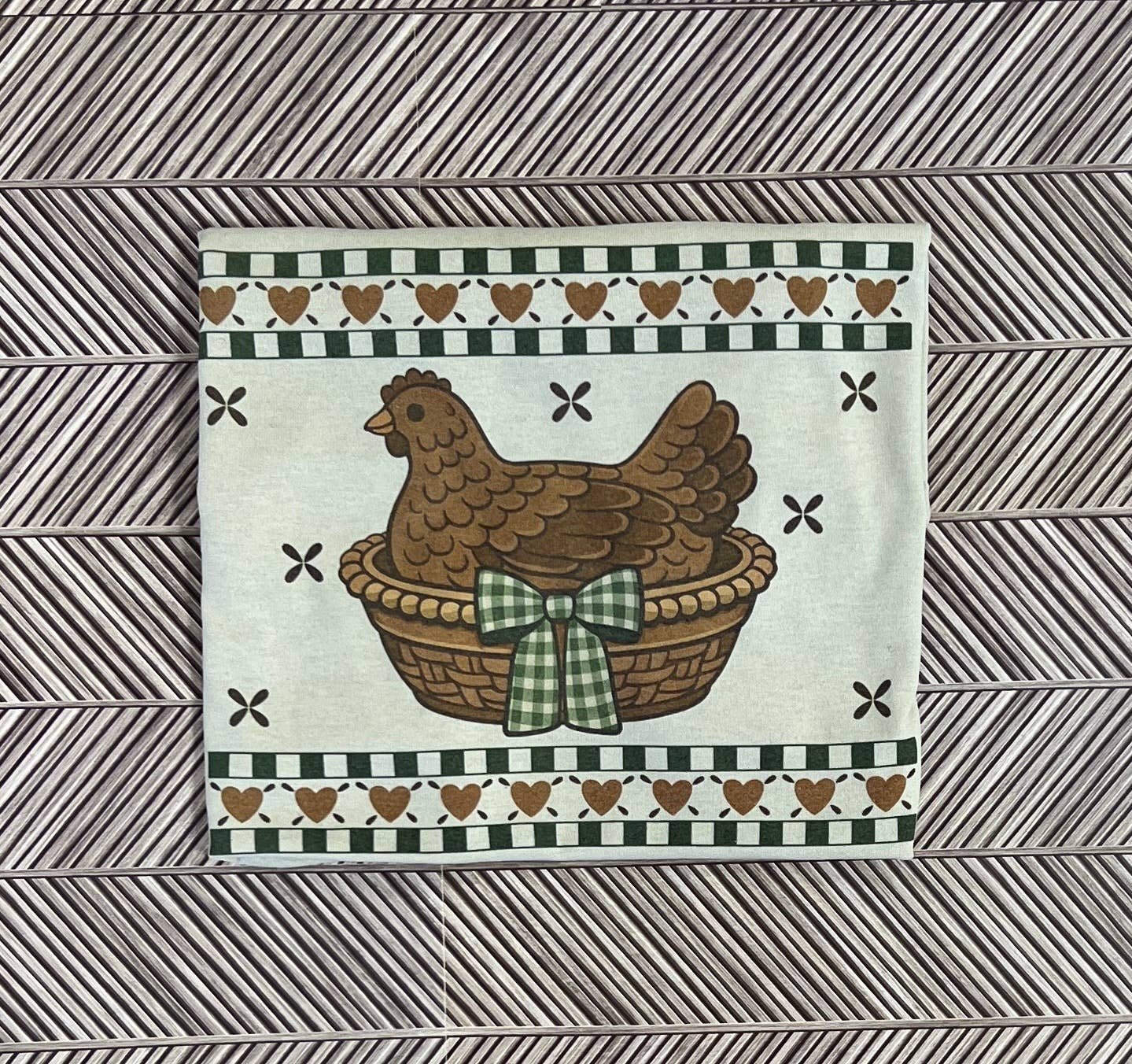 Vintage Hen in A Basket On Sand Tee Hoodie, Sweatshirt | PodTeesHub.com