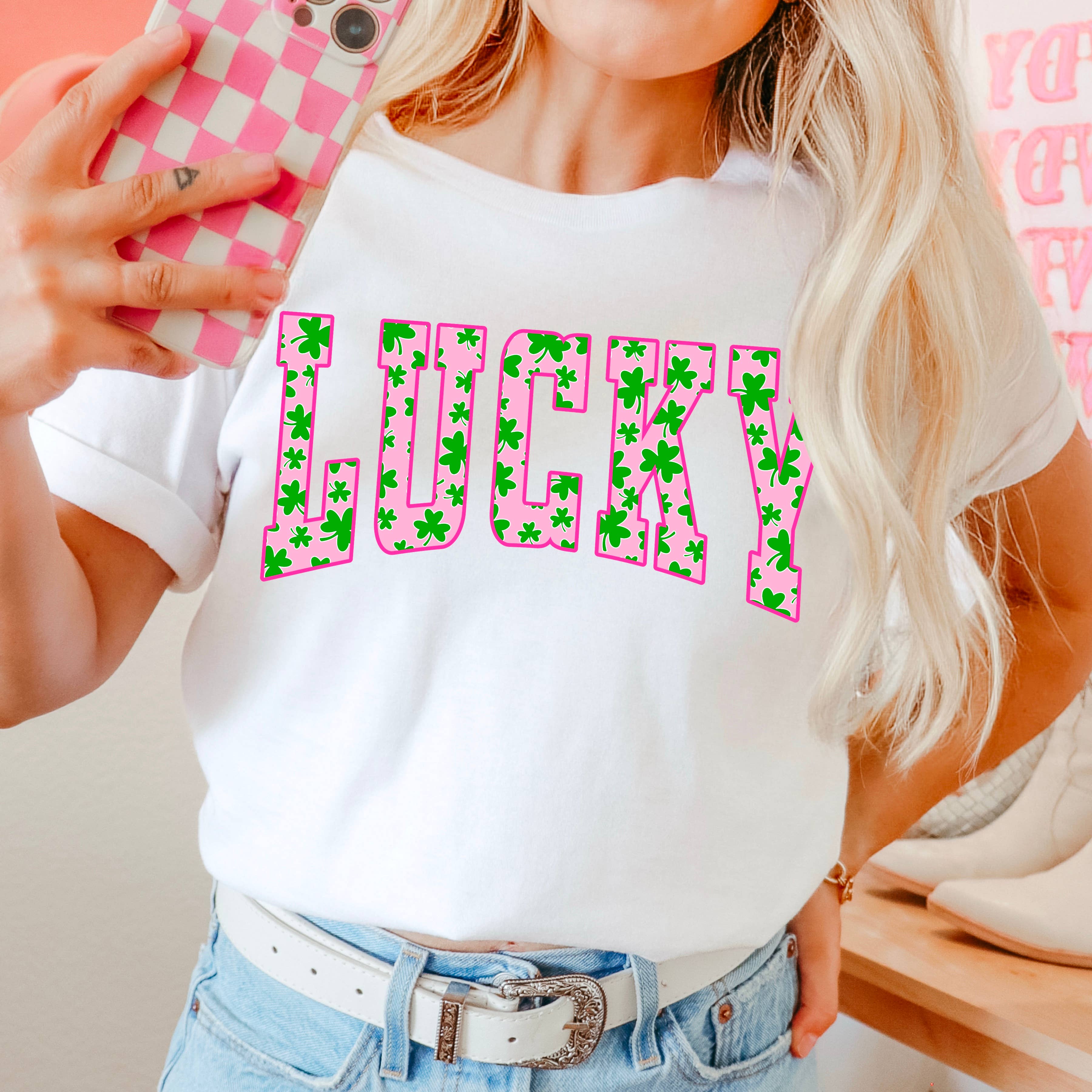 Lucky St. Patricks Day Graphic Tee | Comfort Color Hoodie, Sweatshirt | PodTeesHub.com