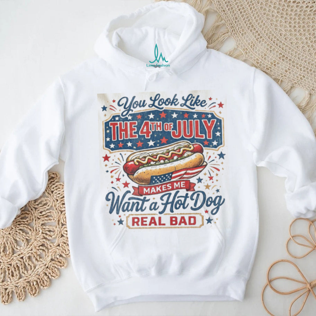 4th of July Patriotic Hot Dog Funny Quote Independence Day Shirt