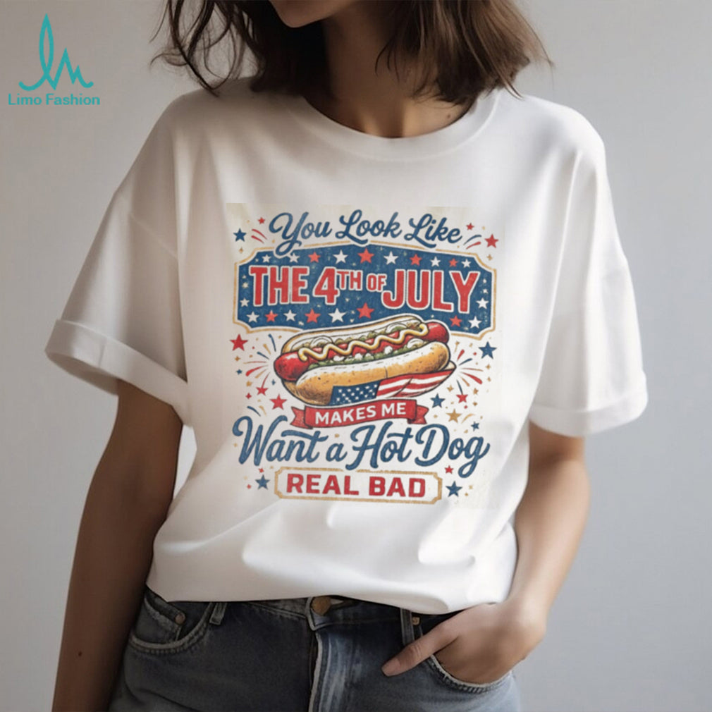 4th of July Patriotic Hot Dog Funny Quote Independence Day Shirt