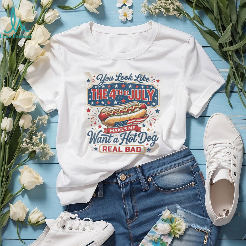 4th of July Patriotic Hot Dog Funny Quote Independence Day Shirt