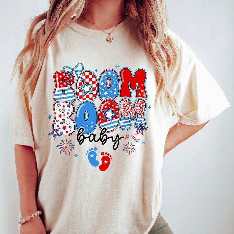 4th of July Pregnancy Announcement Shirt, Patriotic Mom TShirt, Summer Girl Pregnant, Fourth of July Tee, American Mama...