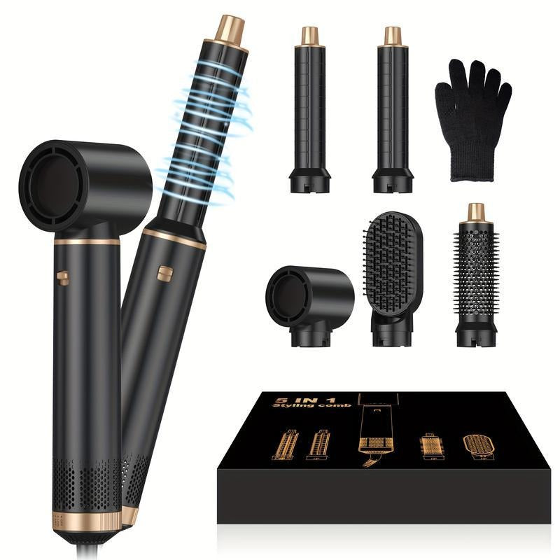 5 in 1 Blow Dryer Brush Hair Dryer Brush Detachable Hot Air Brush Curling Brush Iron Air Curling Wrap Styler Hair Styling...