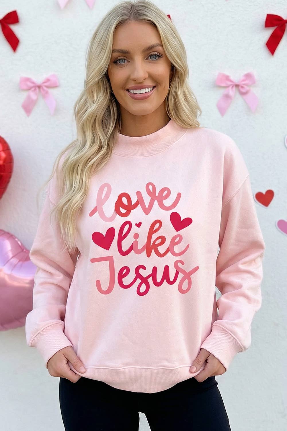 66love Like Jesus Valentines Day Mock Neck Sweatshirt (S-Xl) T-Shirts, Hoodie | PodTeesHub.com