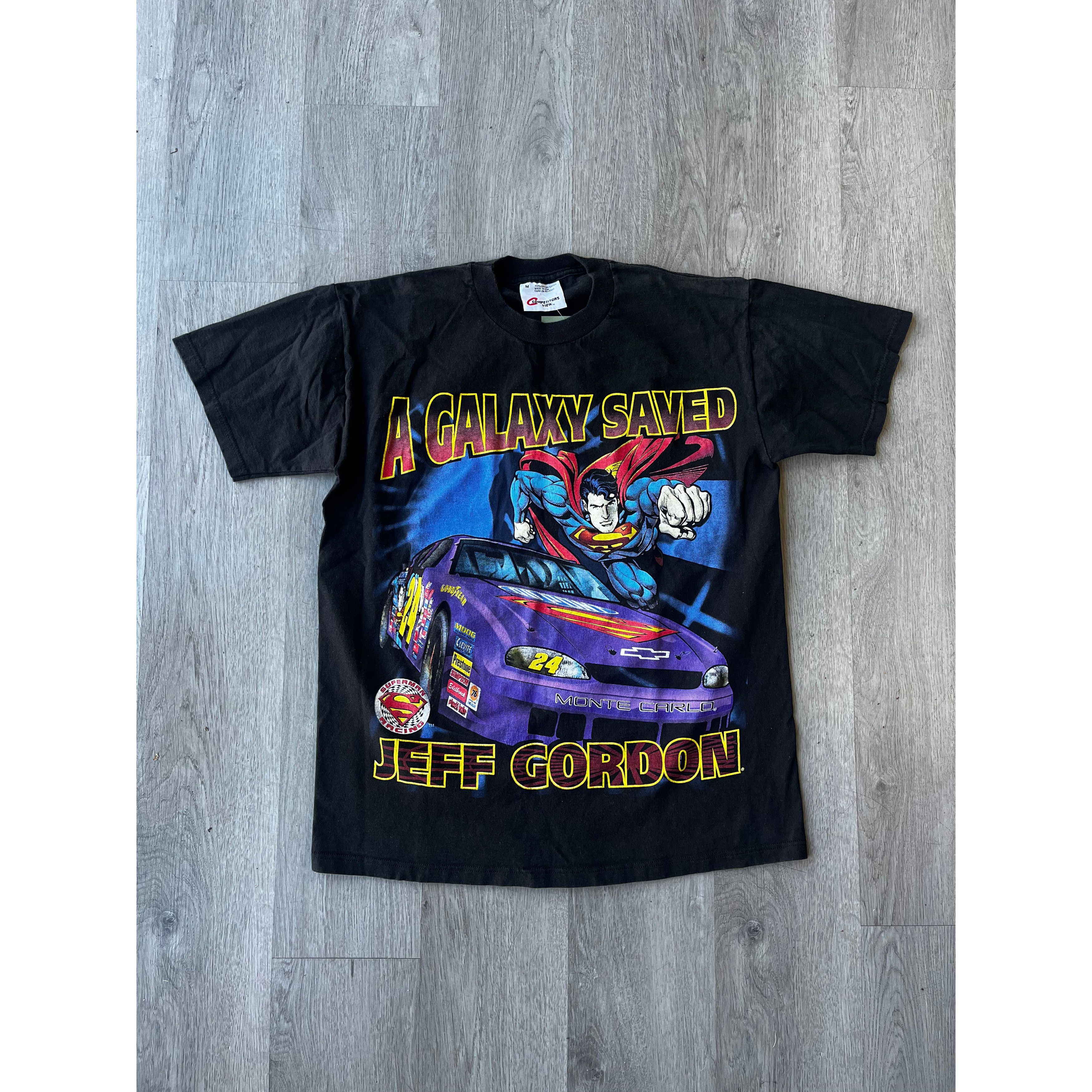 Nascar Vintage Jeff Gordon Superman Nascar Tee Hoodie, Sweatshirt | PodTeesHub.com