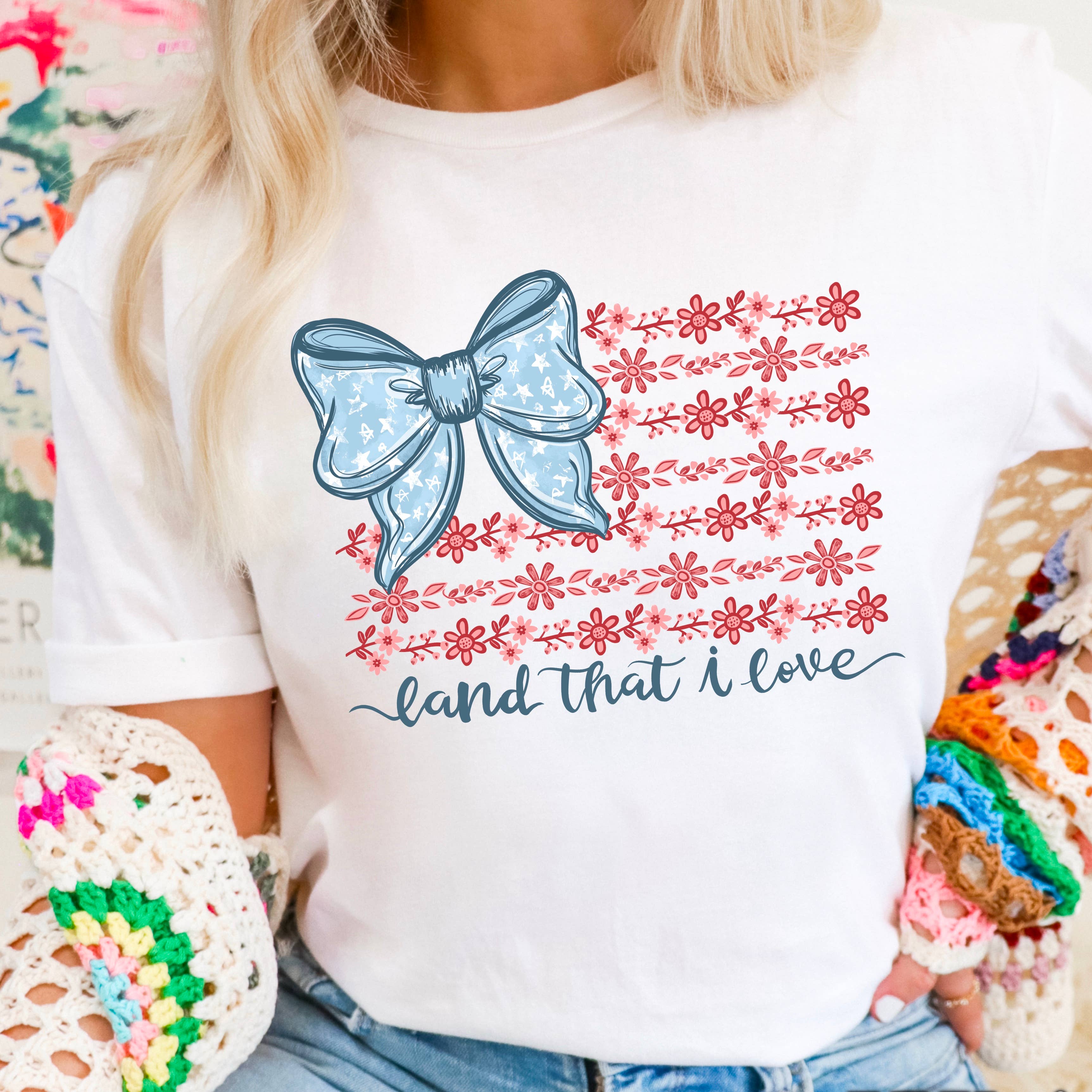 Land That I Love July 4th Graphic T-Shirt | Gildan Hoodie, Sweatshirt | PodTeesHub.com