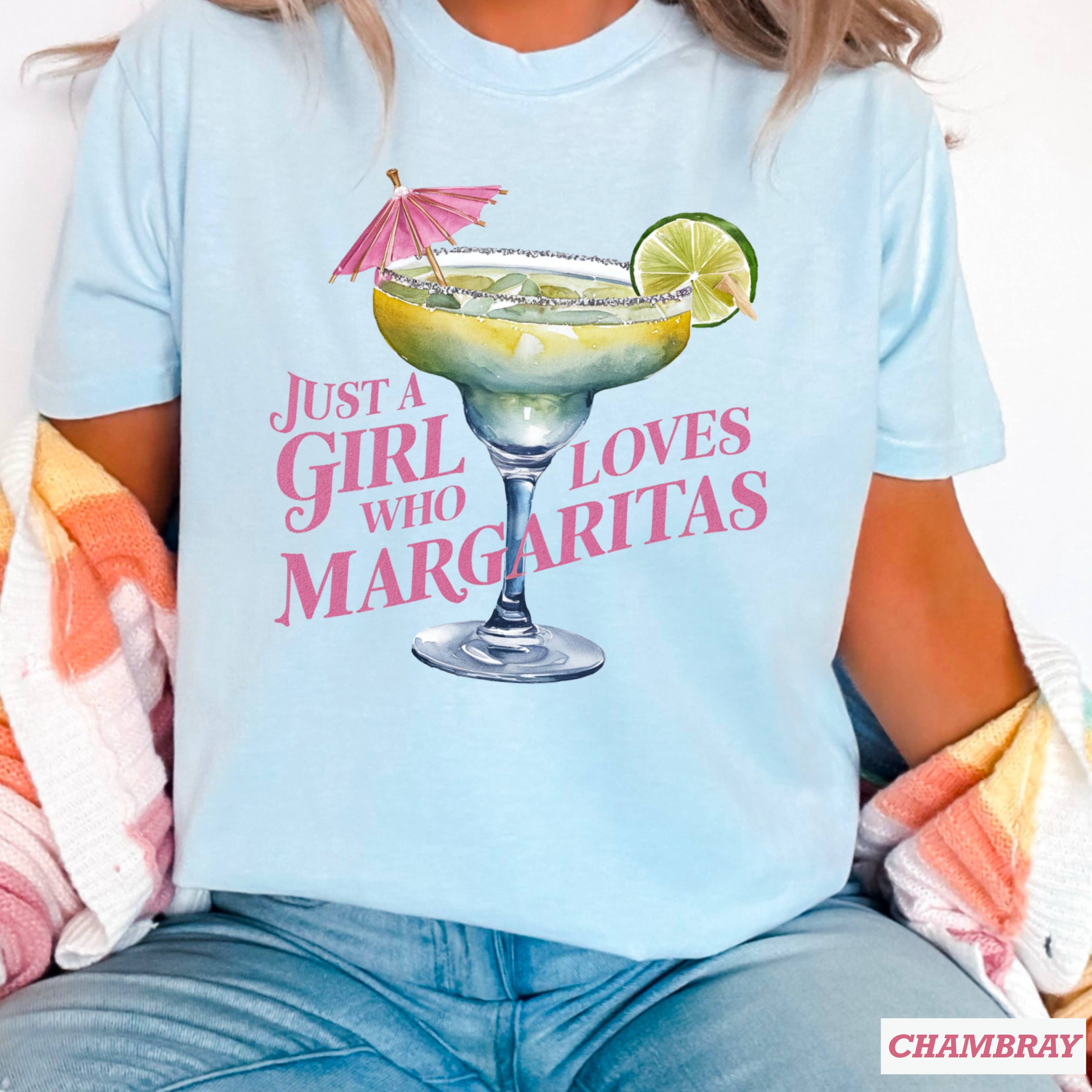 Just A Girl Who Loves Margaritas Shirt |Comfort Color Hoodie, Sweatshirt | PodTeesHub.com