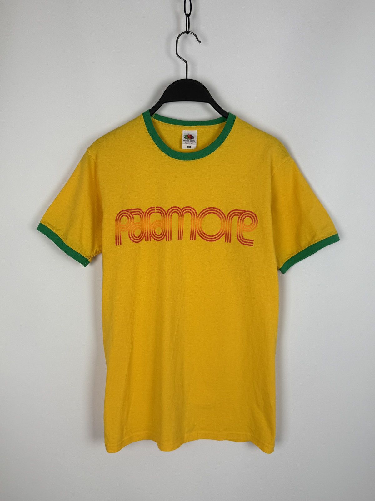 Band Tees Y2k Paramore Retro Spell Out Yellow Ringer T Shirt Hoodie, Sweatshirt | PodTeesHub.com