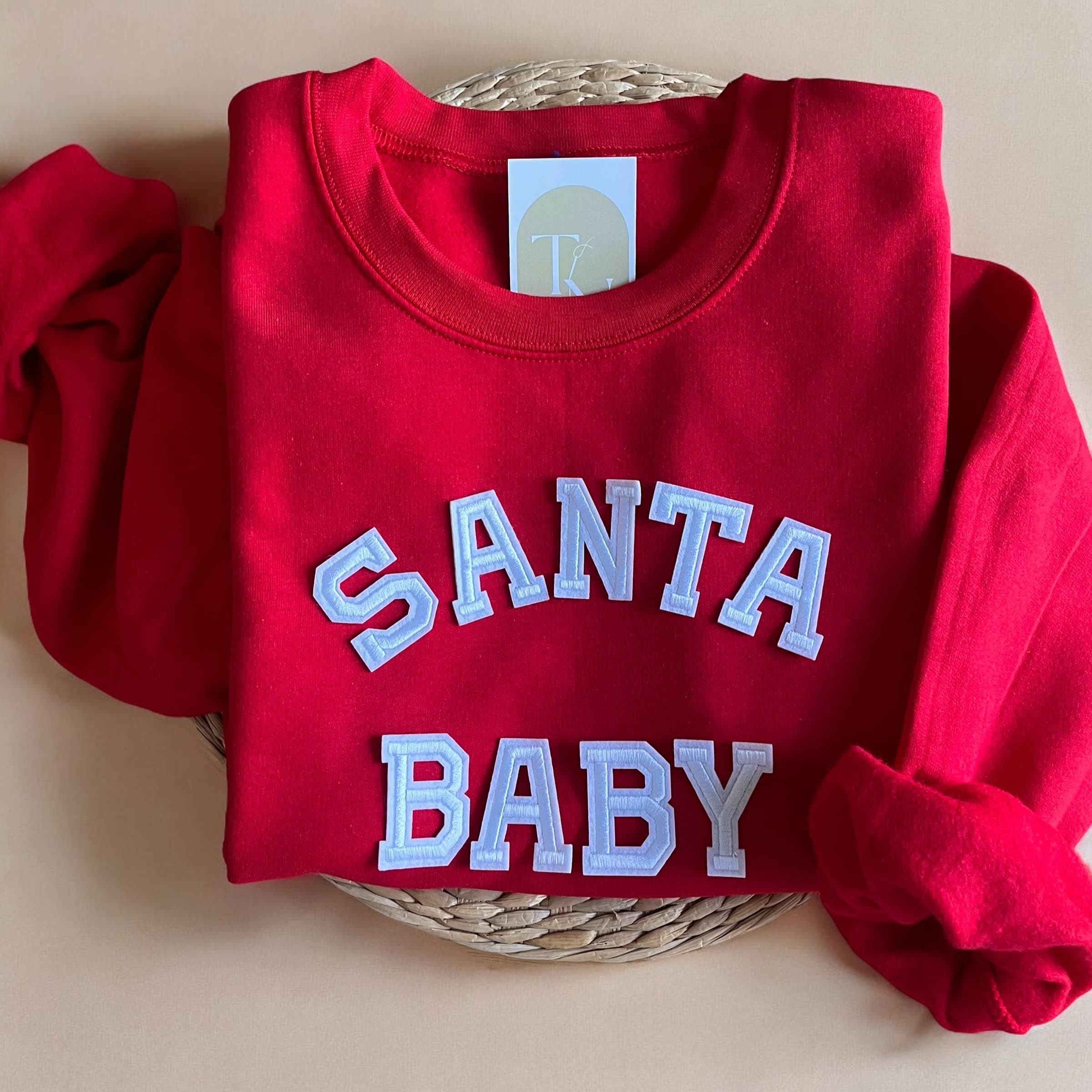 Santa Baby Crewneck Sweatshirt, Festive Holiday Sweaters T-Shirts, Hoodie | PodTeesHub.com