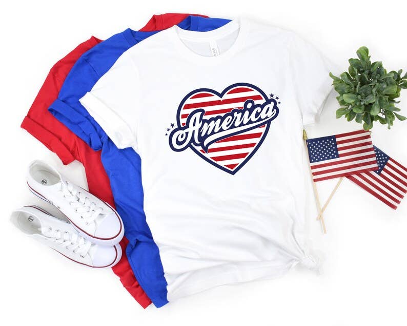 America Heart T-Shirt Hoodie, Sweatshirt | PodTeesHub.com