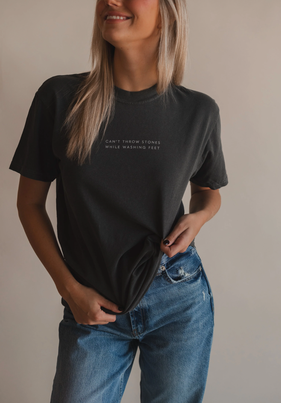 Can't Throw Stones Tee- Charcoal | Christian Faith Tee Hoodie, Sweatshirt | PodTeesHub.com