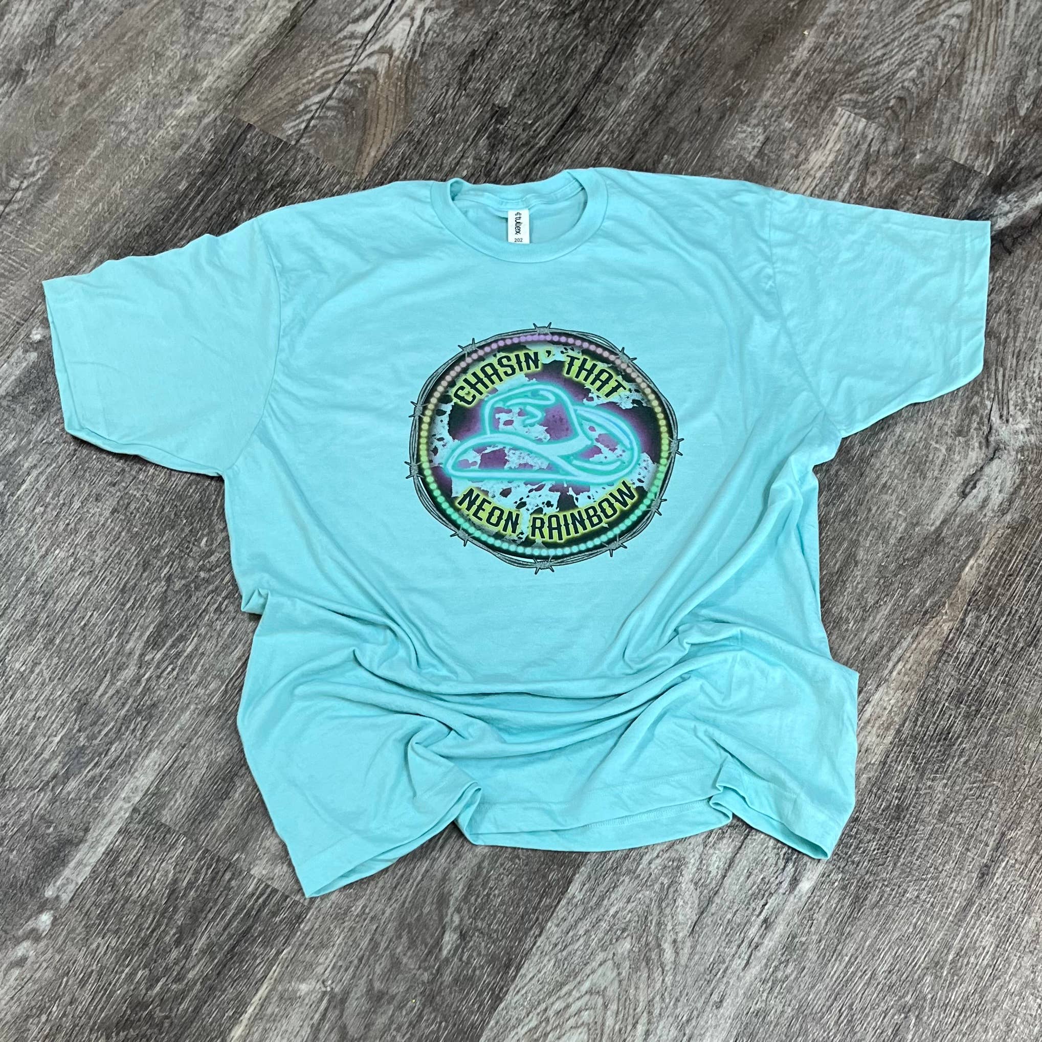 Chasin’ That Neon Rainbow On Purist Blue Tee Hoodie, Sweatshirt | PodTeesHub.com