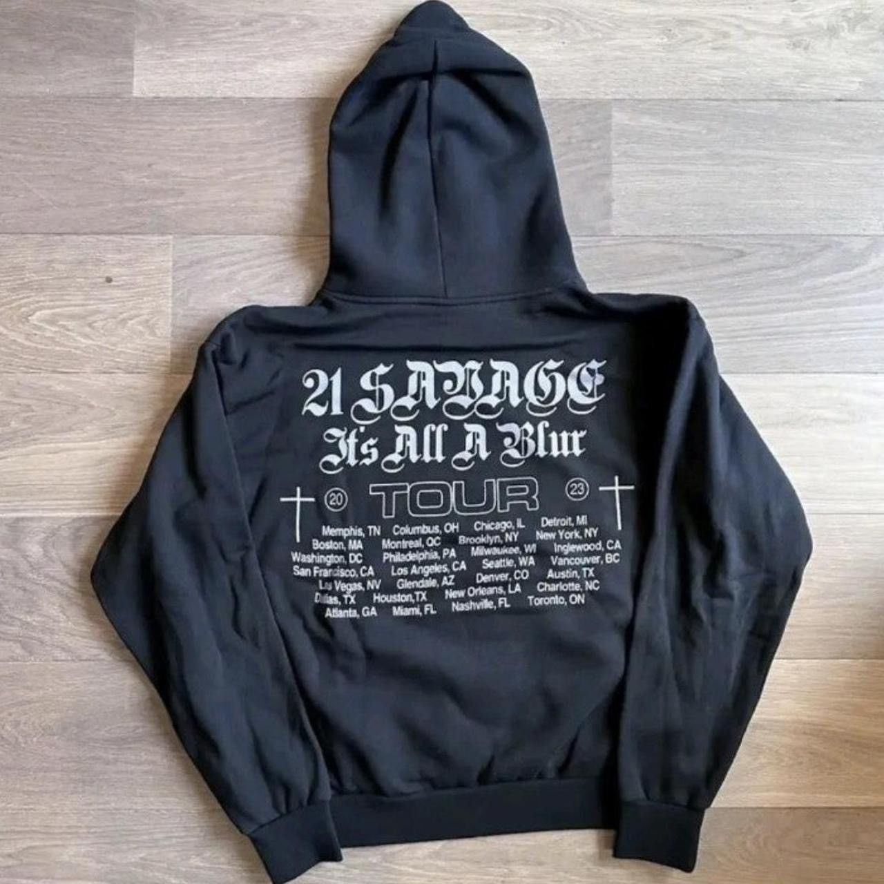Drake X October S Very Own 21 Savage It S All A Blur Rare Tour Hoodie In Large T-Shirts, Sweatshirt | PodTeesHub.com