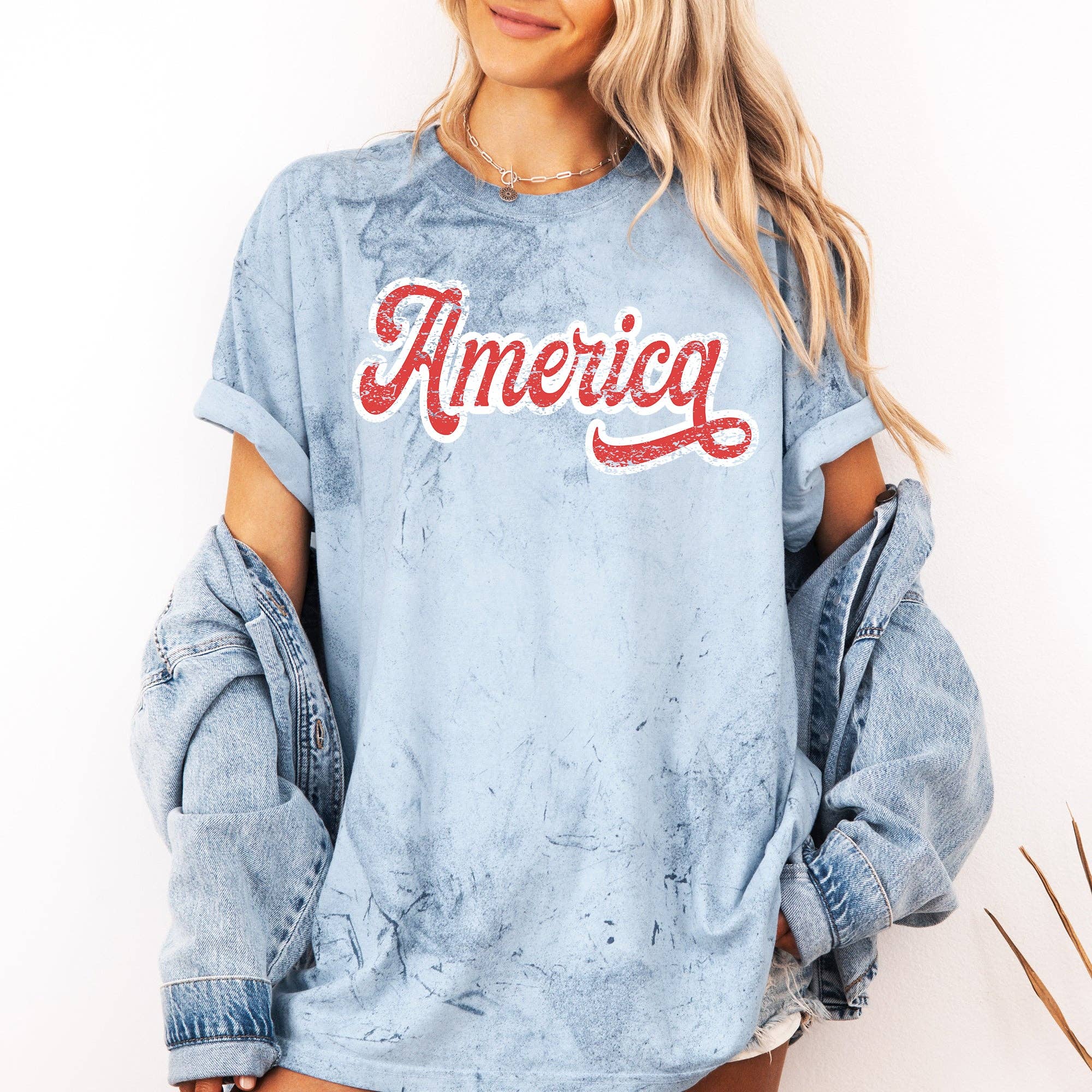 America, Red, White, USA, 4th of July, Color Blast Tshirt Hoodie, Sweatshirt | PodTeesHub.com