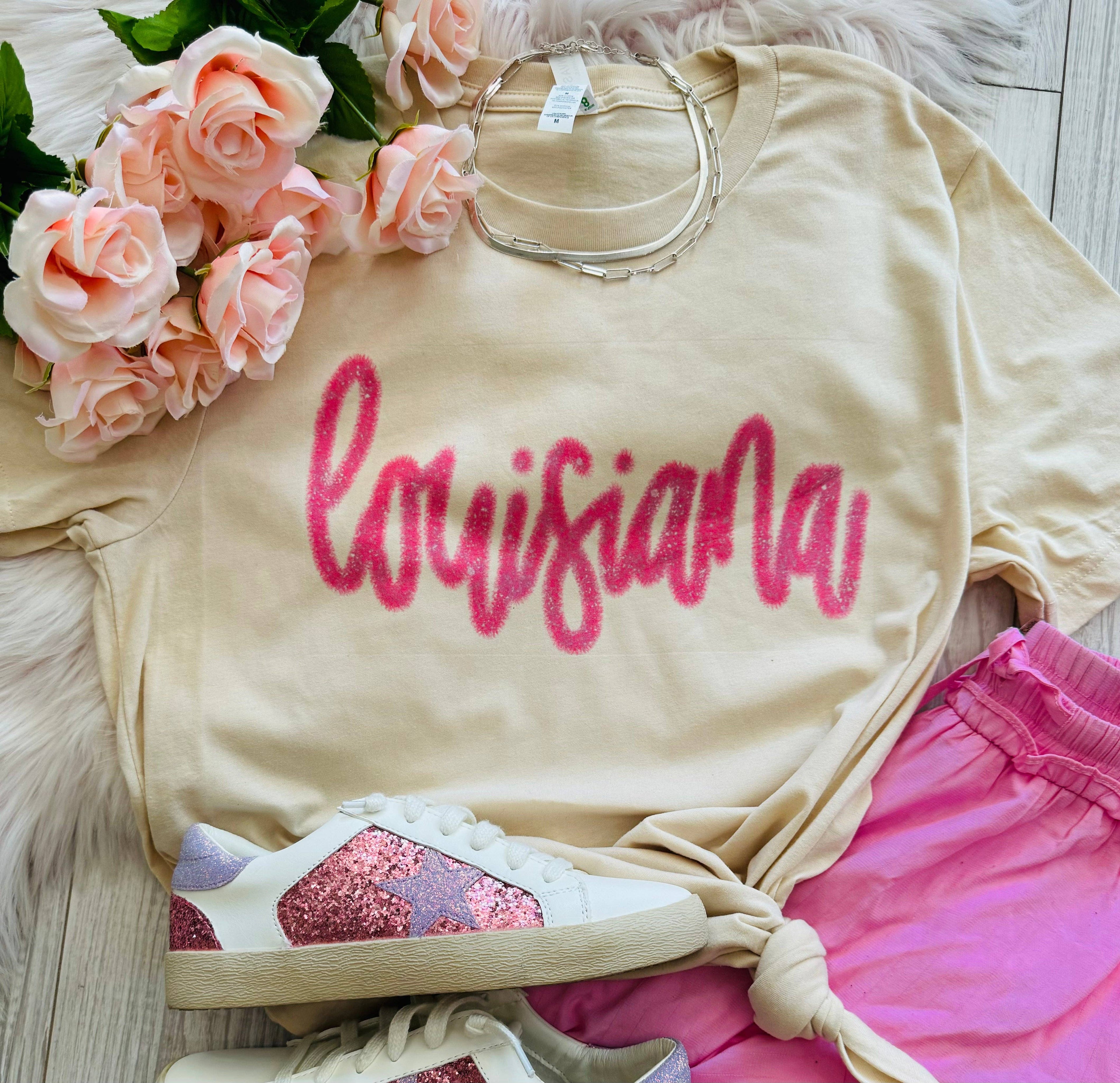 Louisiana Faux Tinsel Tee Hoodie, Sweatshirt | PodTeesHub.com