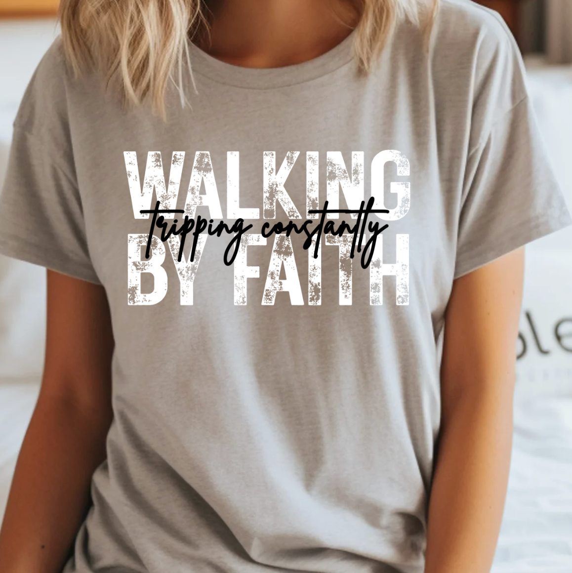 Walking By Faith Tripping Constantly Tee Hoodie, Sweatshirt | PodTeesHub.com