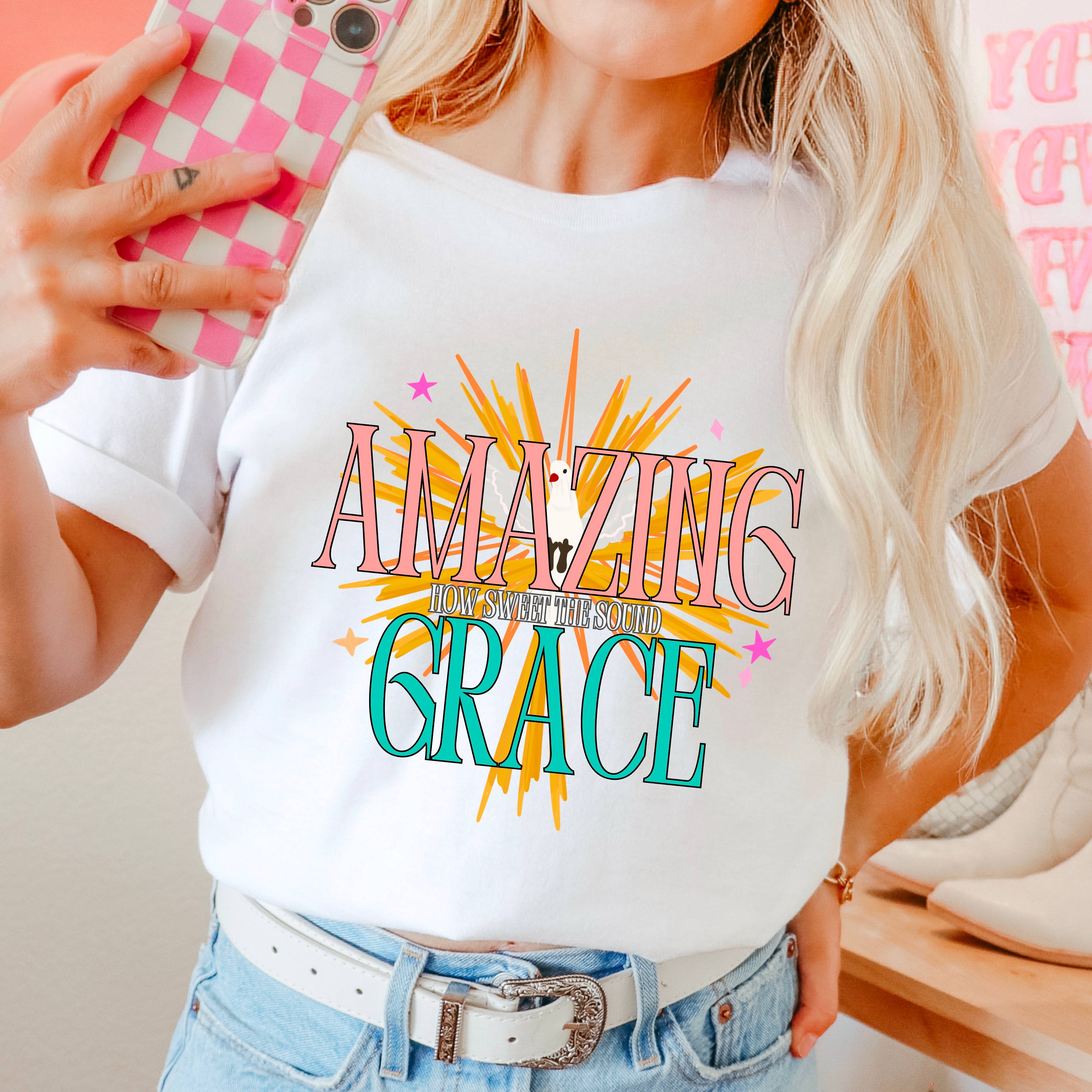 Amazing Grace Graphic Shirt | Comfort Colors Hoodie, Sweatshirt | PodTeesHub.com