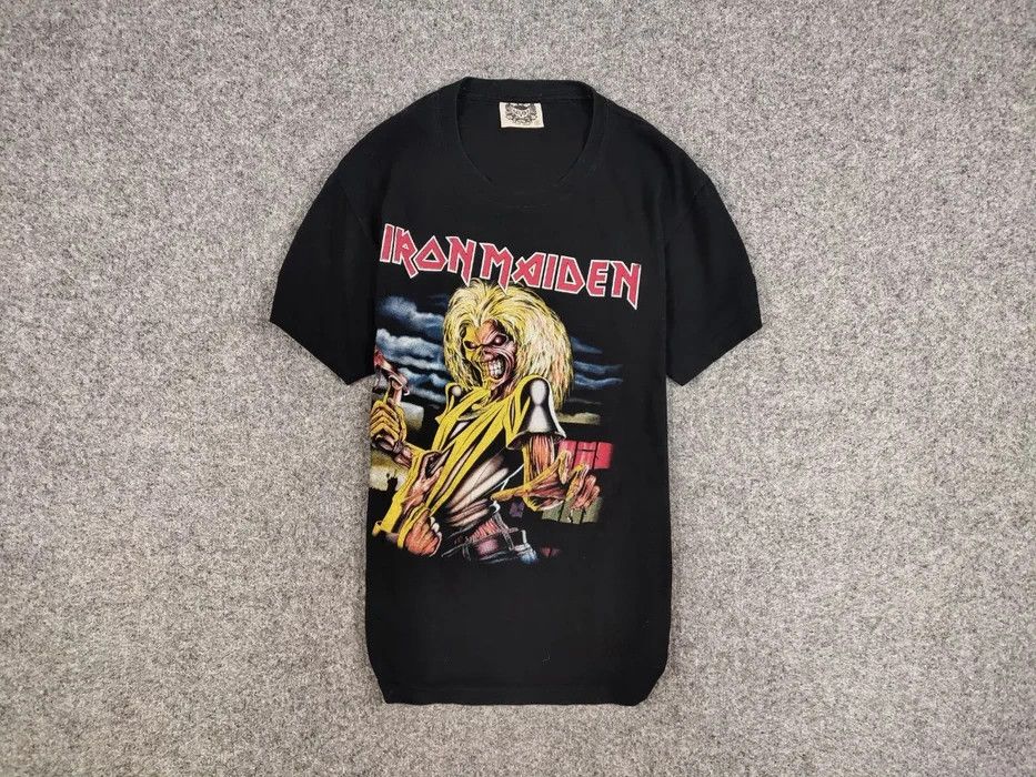 Iron Maiden Vintage T Shirt Killers Black Logo Band Tee Hoodie, Sweatshirt | PodTeesHub.com