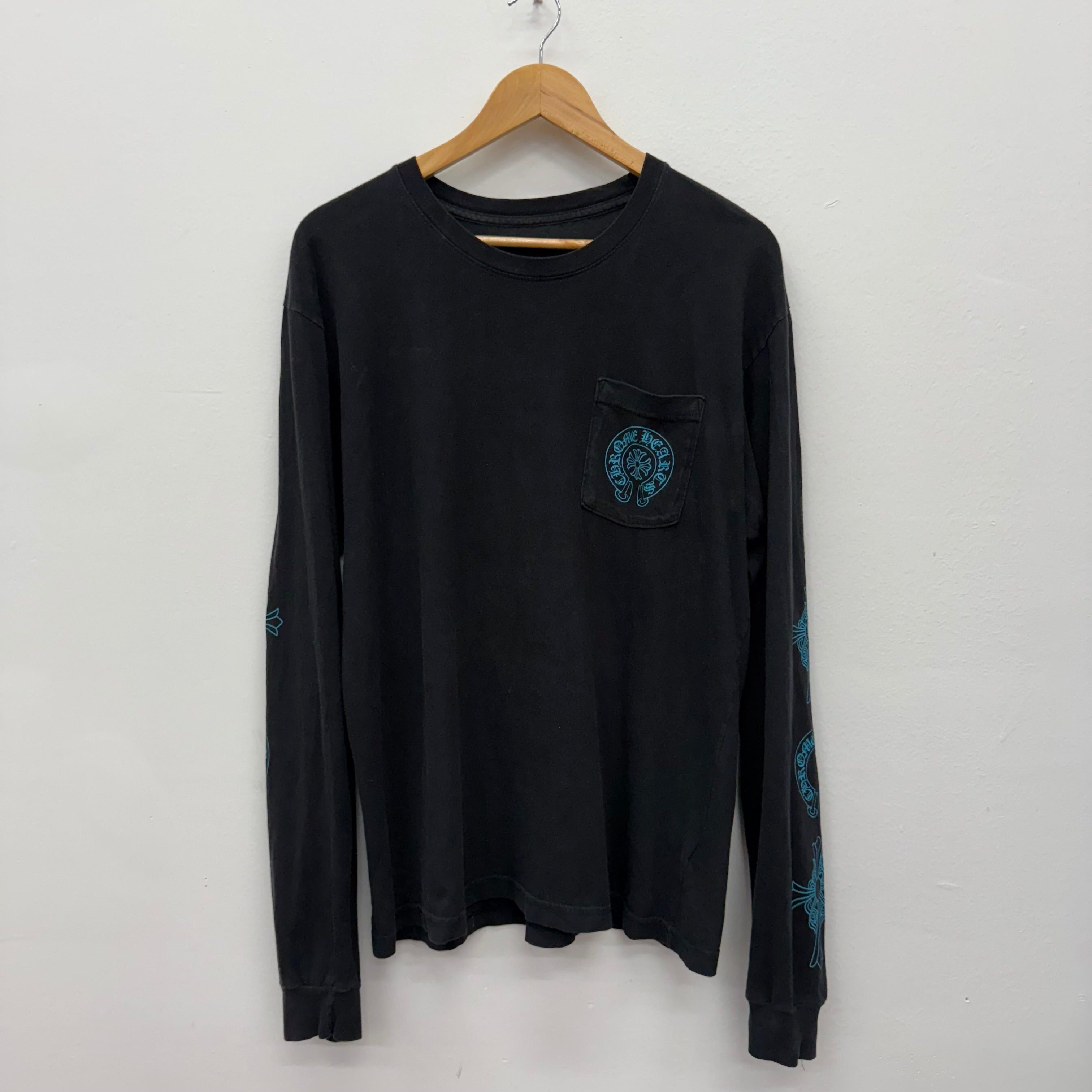 Hearts Chrome Hearts Blue Cross Graphic Longsleeve Size L T-Shirts, Hoodie, Sweatshirt | PodTeesHub.com