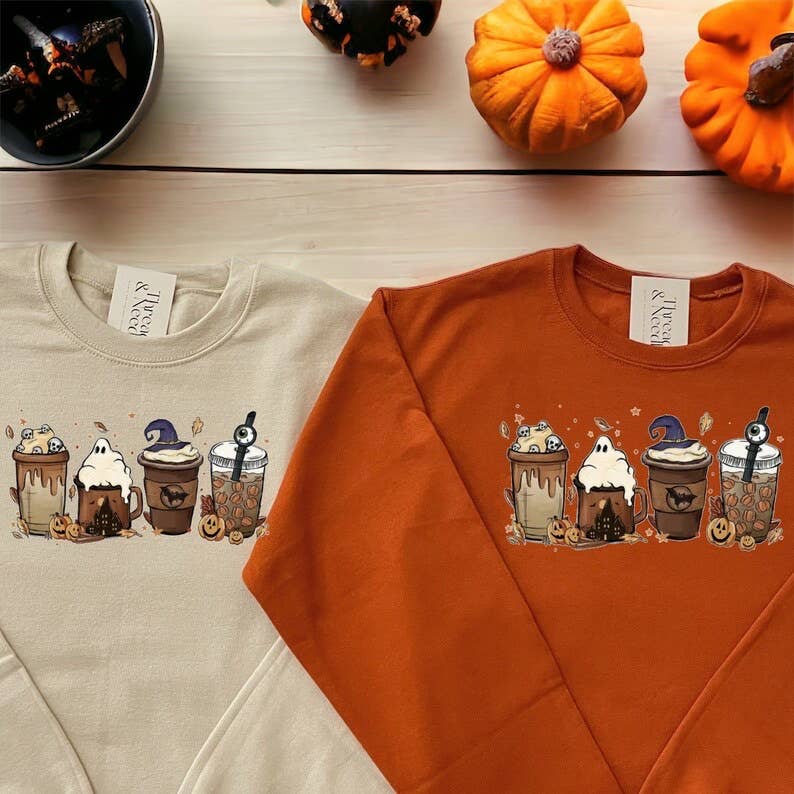 Ghost Halloween Crewneck Sweatshirt T-Shirts, Hoodie | PodTeesHub.com