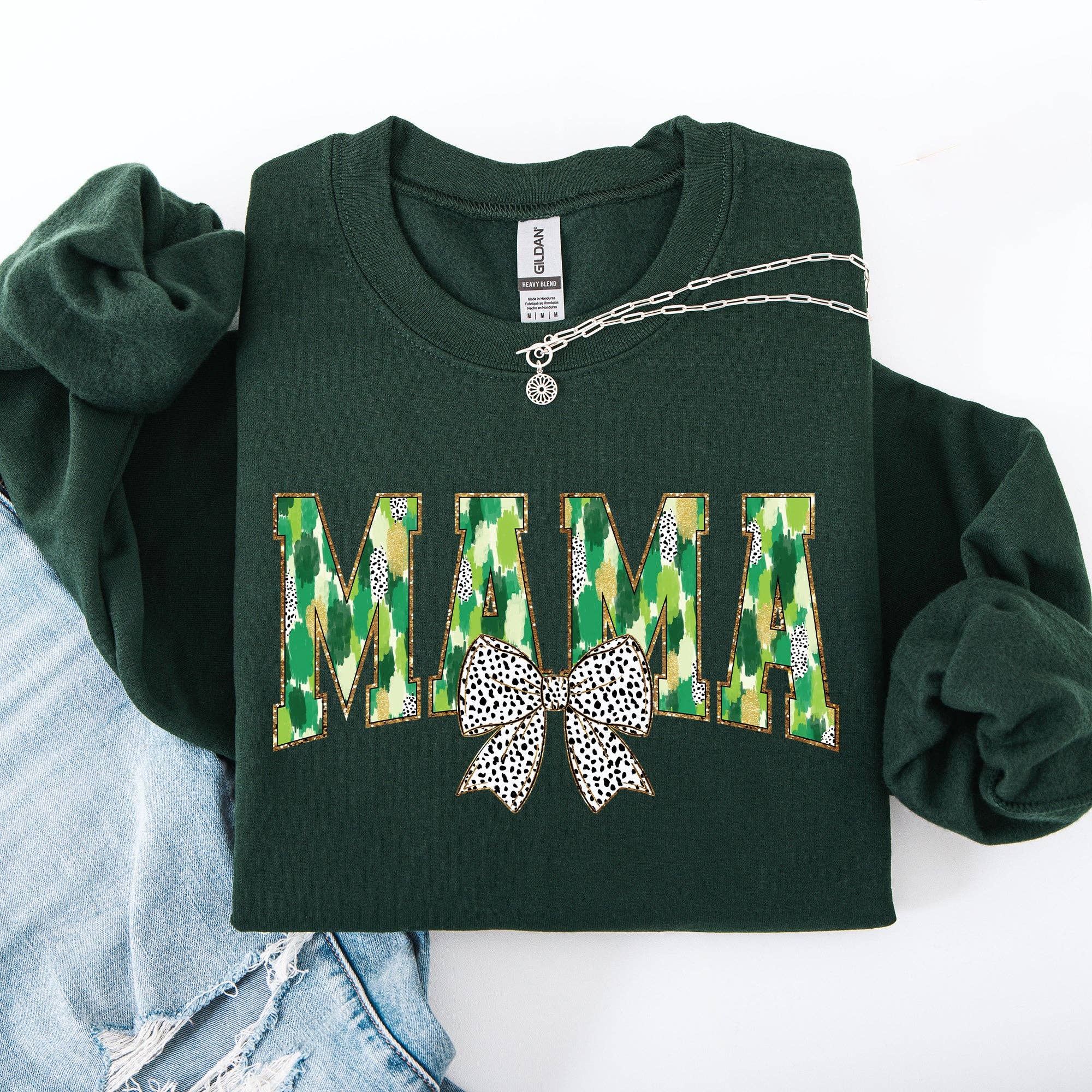 Mama, Painted, Dalmatian Bow, St Patrick's Day Sweatshirt T-Shirts, Hoodie | PodTeesHub.com