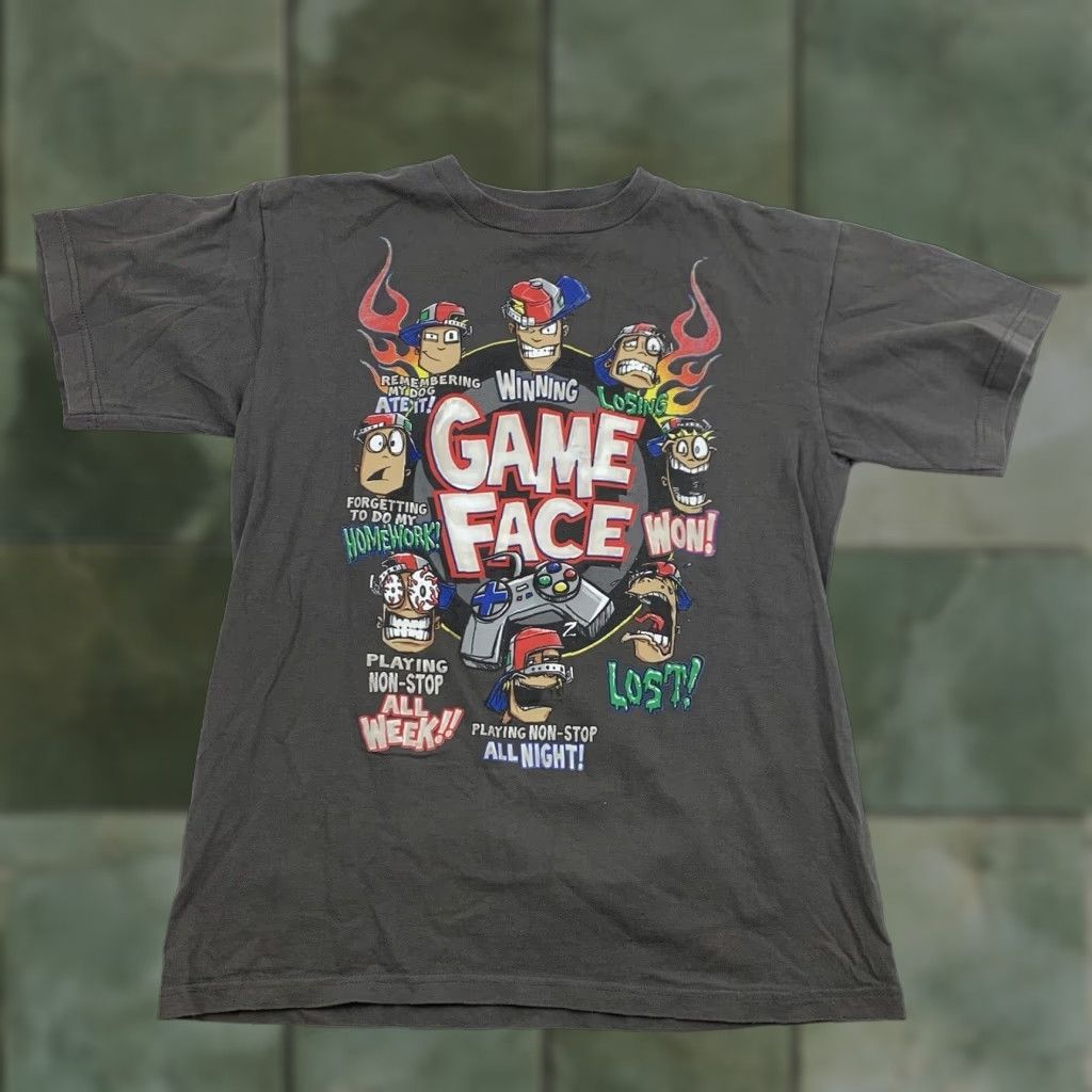 Delta Game Face T Shirt Youth Xl Gray Video Games Gaming Console Y2k Teens Kids Mens Boys Girls Vint Hoodie, Sweatshirt