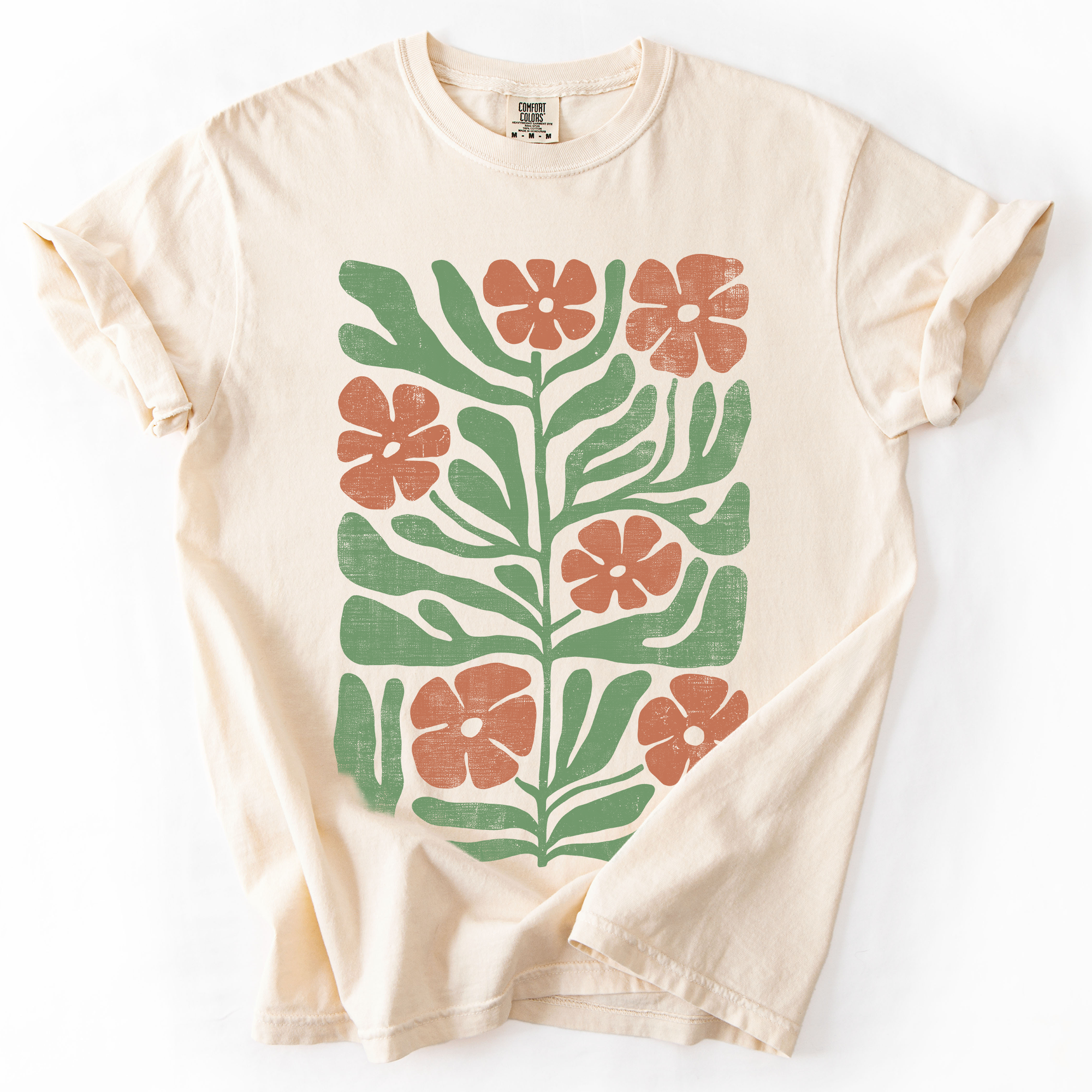 Terracotta Flower Botanical, Vintage Boho, Nature, T-Shirt Hoodie, Sweatshirt | PodTeesHub.com