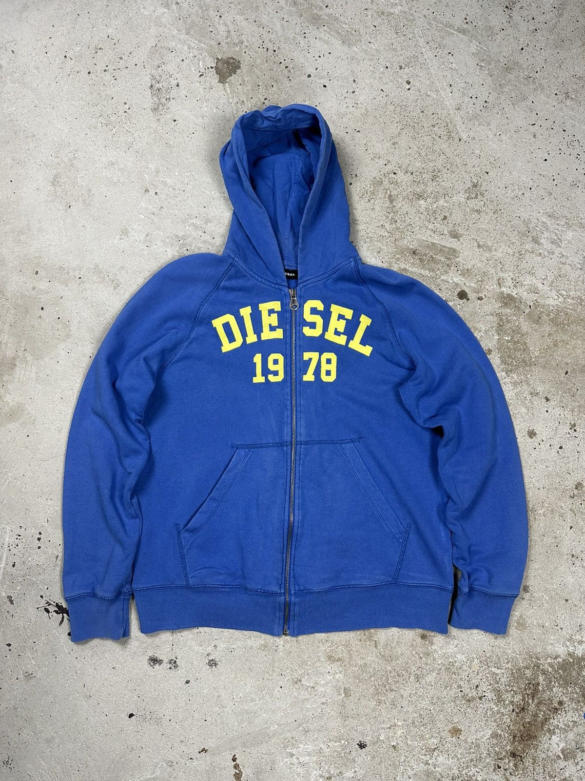 Vintage Y2k Diesel Full Zip Blue Hoodie Sweatshirt T-Shirts | PodTeesHub.com