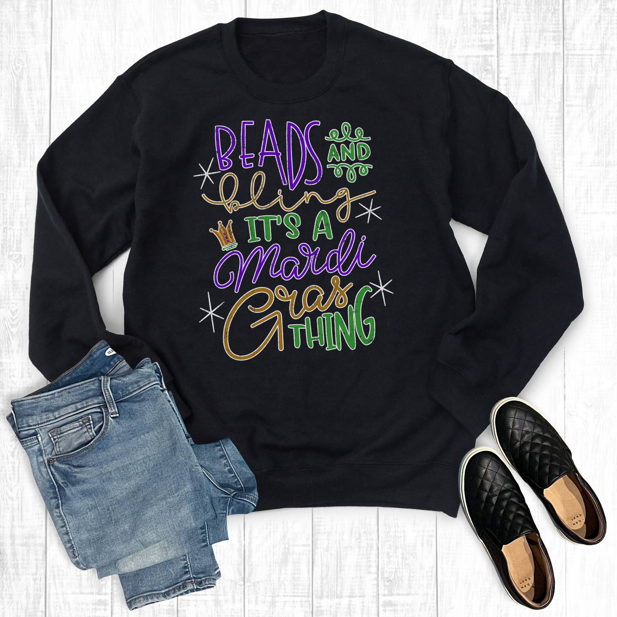 Beads and Bling It's A Mardi Gras Thing Sweatshirt T-Shirts, Hoodie | PodTeesHub.com