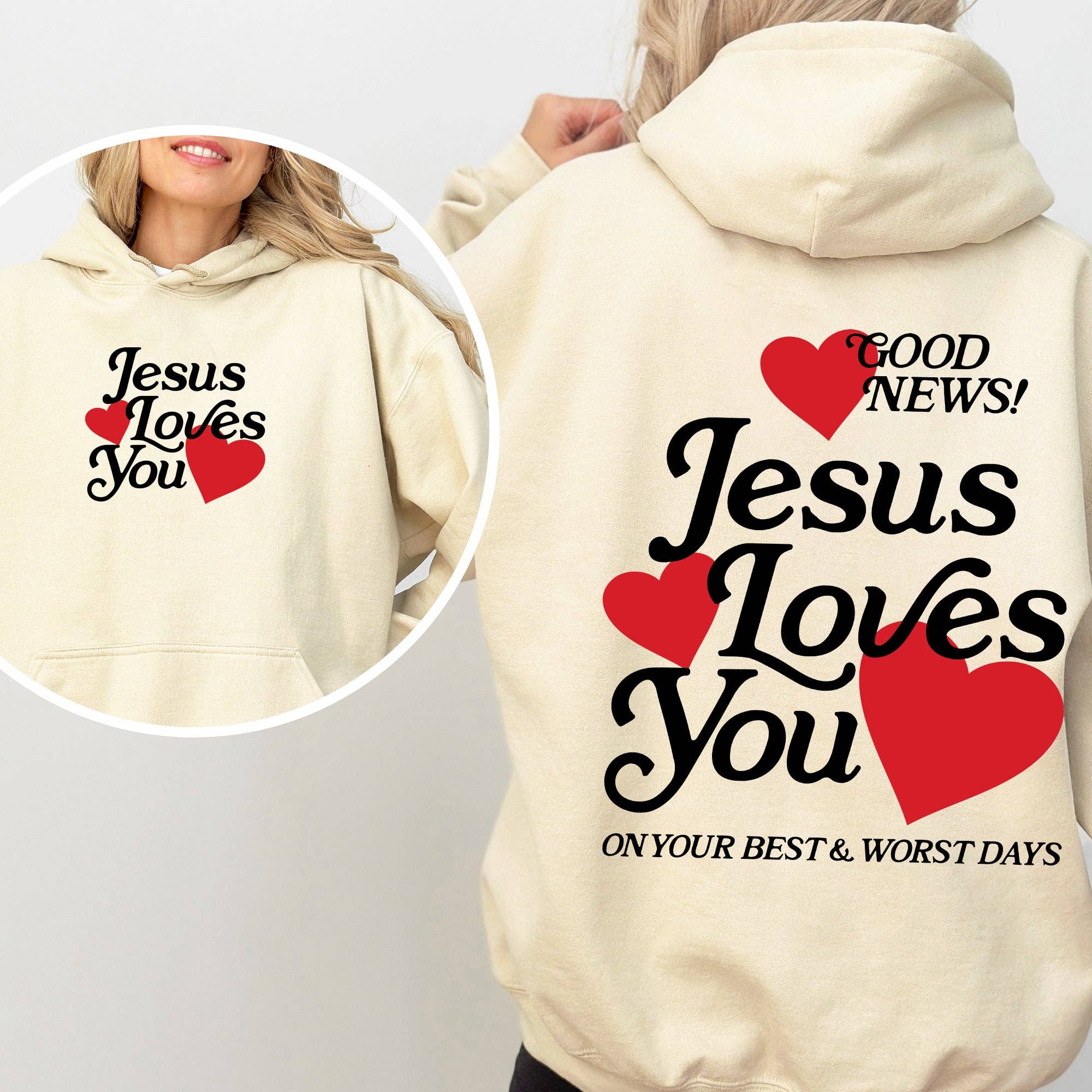 Jesus Loves You, Good News Christian Religious Hoodie T-Shirts, Sweatshirt | PodTeesHub.com
