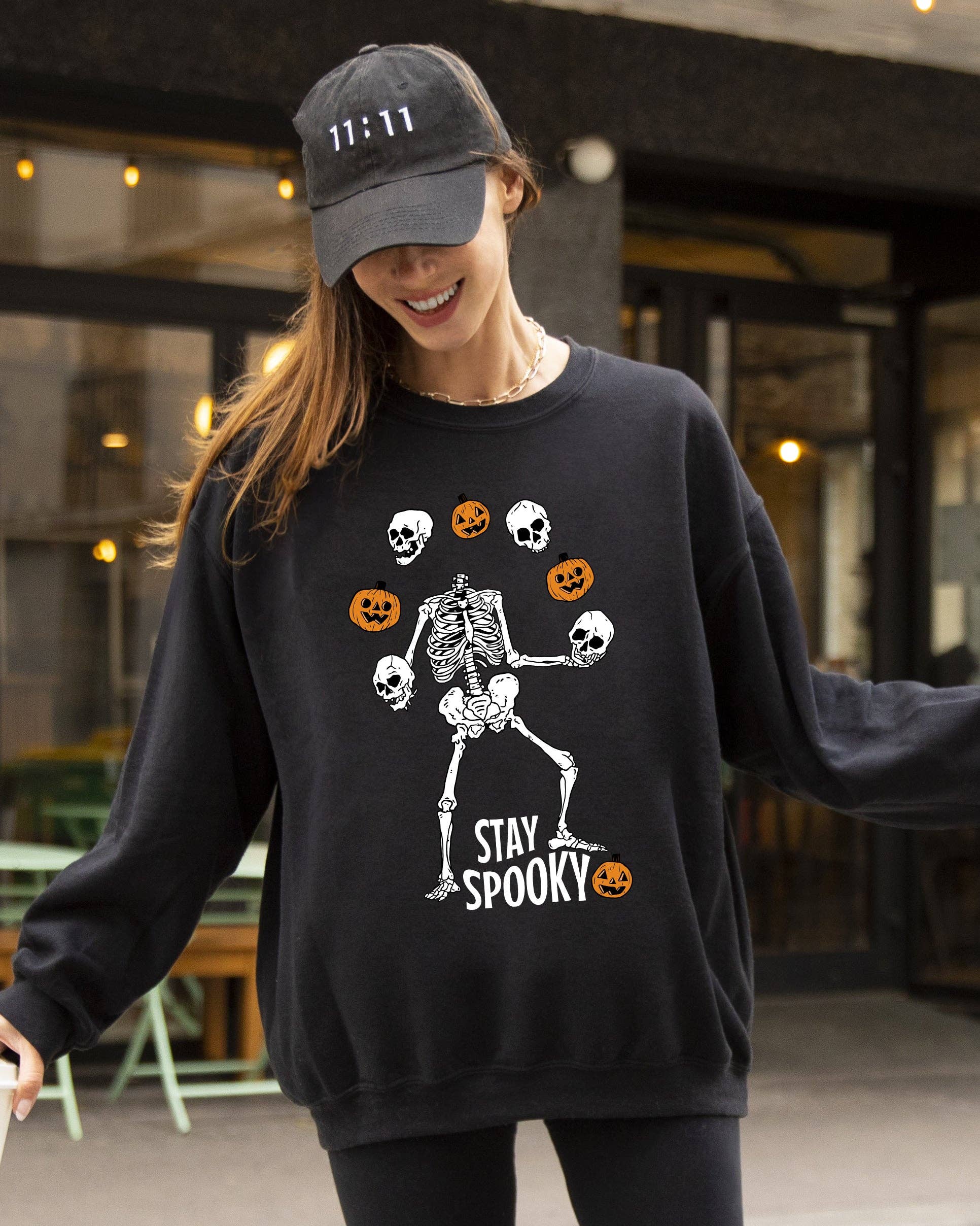 Stay Spooky, Skeleton, Ghost, Funny, Halloween Sweatshirt T-Shirts, Hoodie | PodTeesHub.com