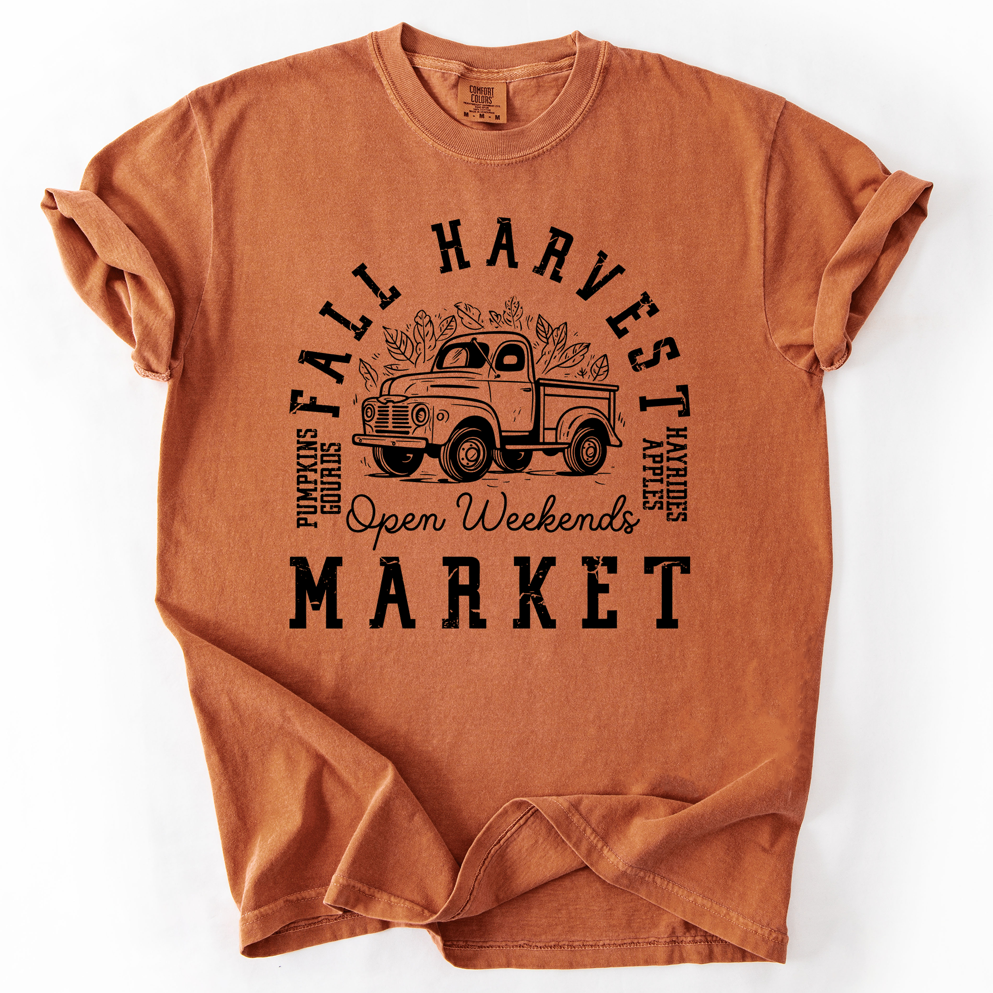 Fall Harvest Market, Pumpkins, Autumn Comfort Colors T-Shirt Hoodie, Sweatshirt | PodTeesHub.com