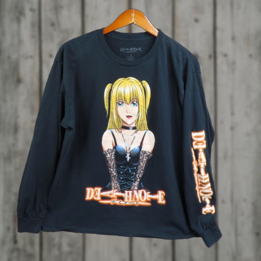 Vintage Death Note Misa Amane Shirt Mens Large Black Long Sleeve Anime Graphic Tee Top Hoodie, Sweatshirt | PodTeesHub.com