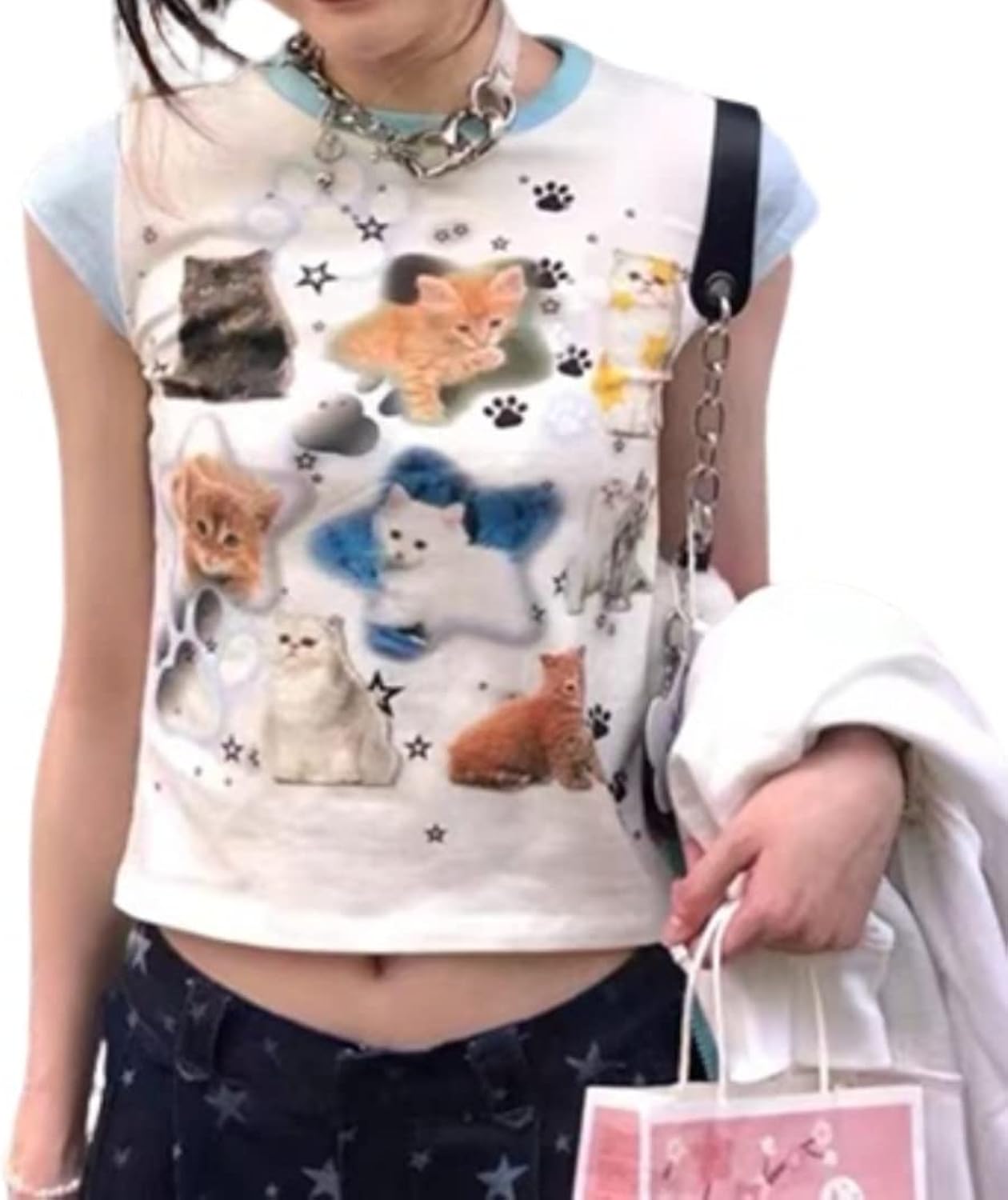 Y2k Graphic Baby Tee Women Grunge Emo Clothes Cute Aesthetic Crop Tops Alt Shirts