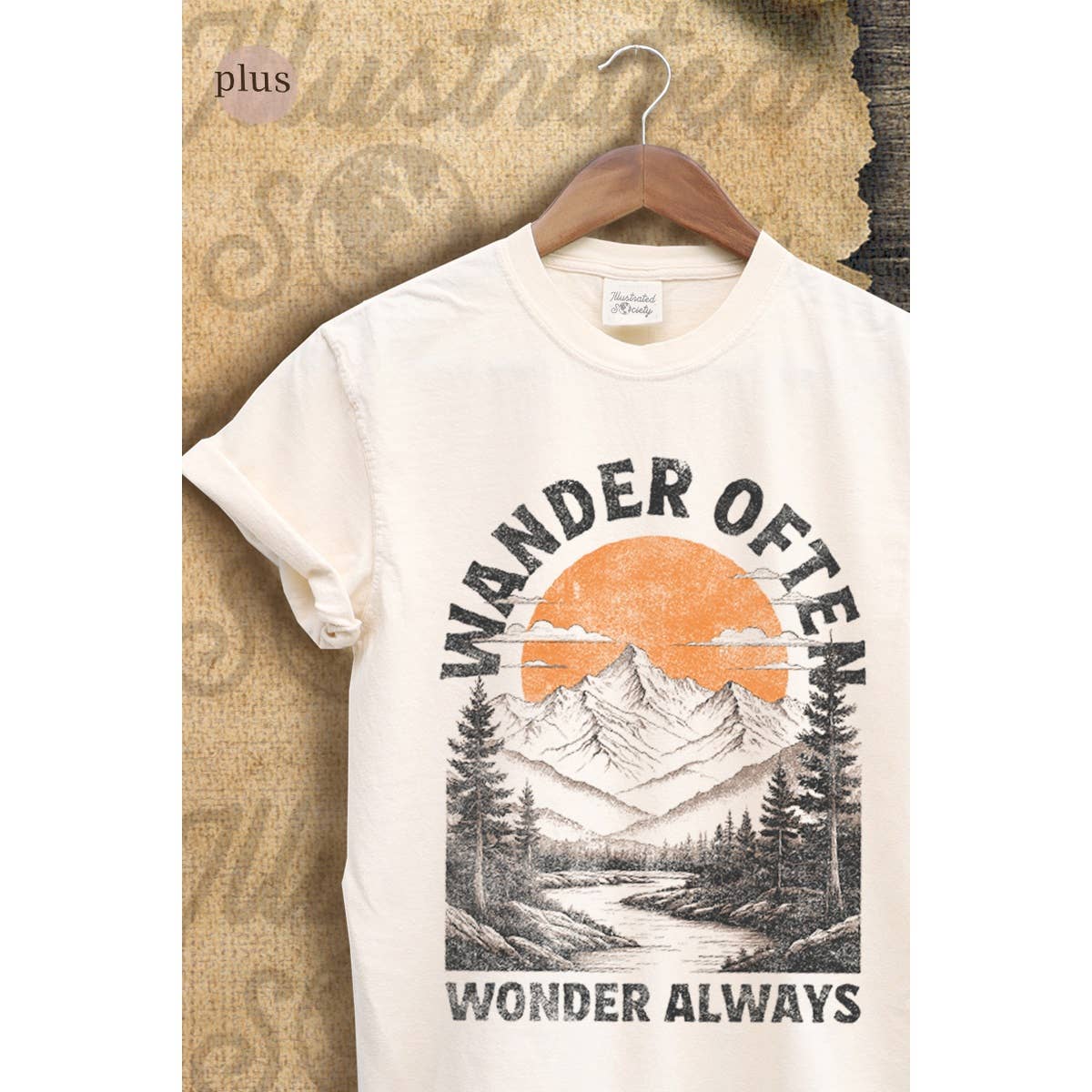 Wander Often Wonder Always Vintage Graphic Plus Tee Hoodie, Sweatshirt | PodTeesHub.com