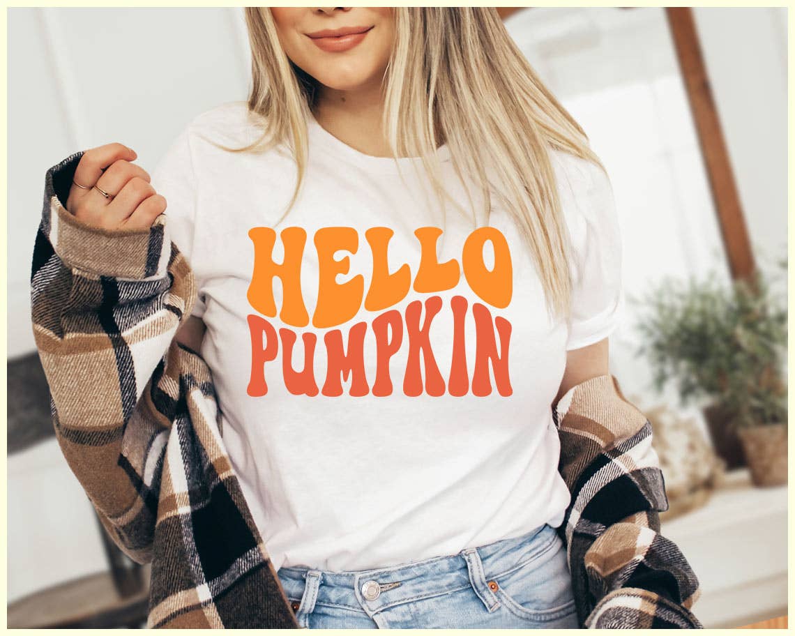 Hello Pumpkin - Cute Fall Pumpkin Spice Season Shirt Hoodie, Sweatshirt | PodTeesHub.com