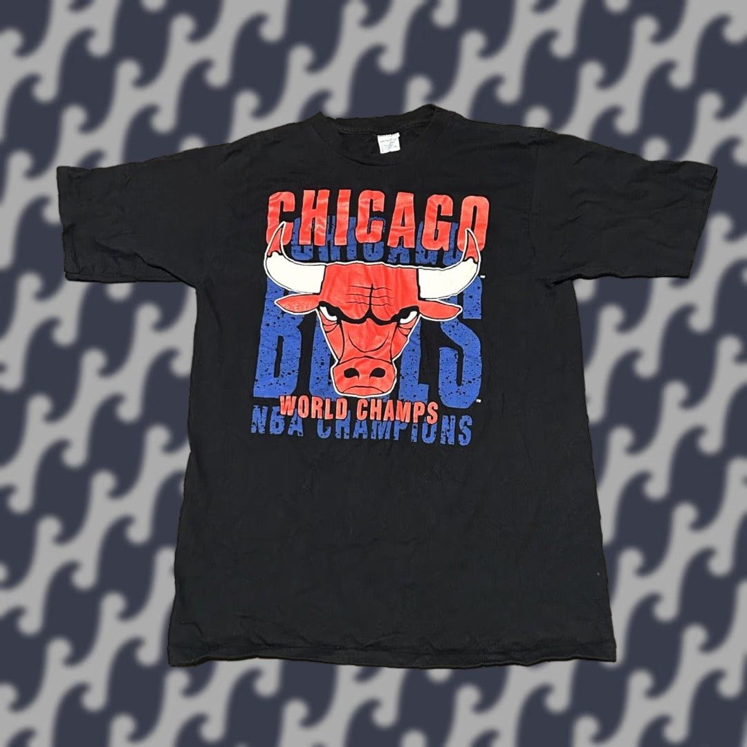 Vintage Artex Chicago Bulls World Champs Tee Shirt Men S Large Black 90s Sports T Shirt Mens Hoodie, Sweatshirt