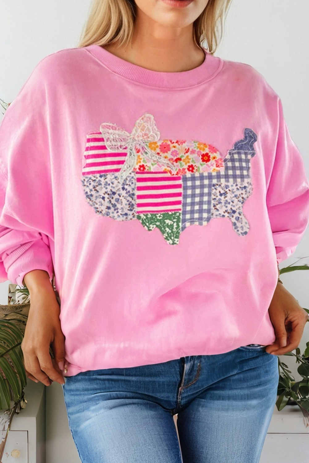 USA Map Patched Graphic Patriotic Sweatshirt (S-Xl) T-Shirts, Hoodie | PodTeesHub.com